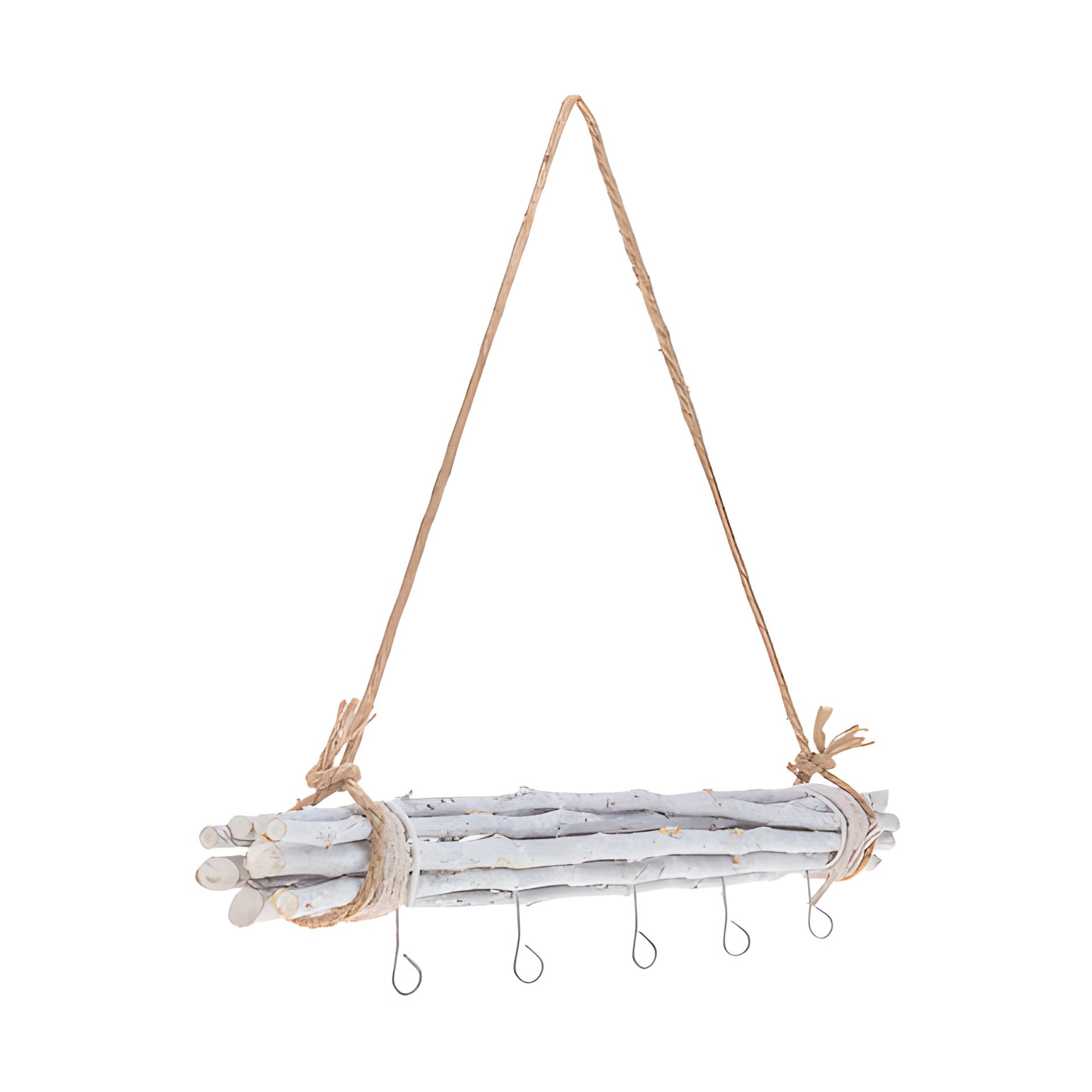 Holzbündel 50 cm mit Kordelhenkel und 5 Haken