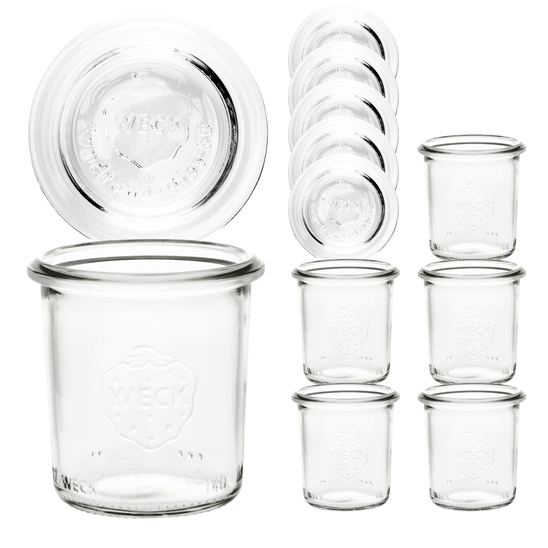 WECK-Mini-Sturzglas 140 ml + Glasdeckel, 6er Set
