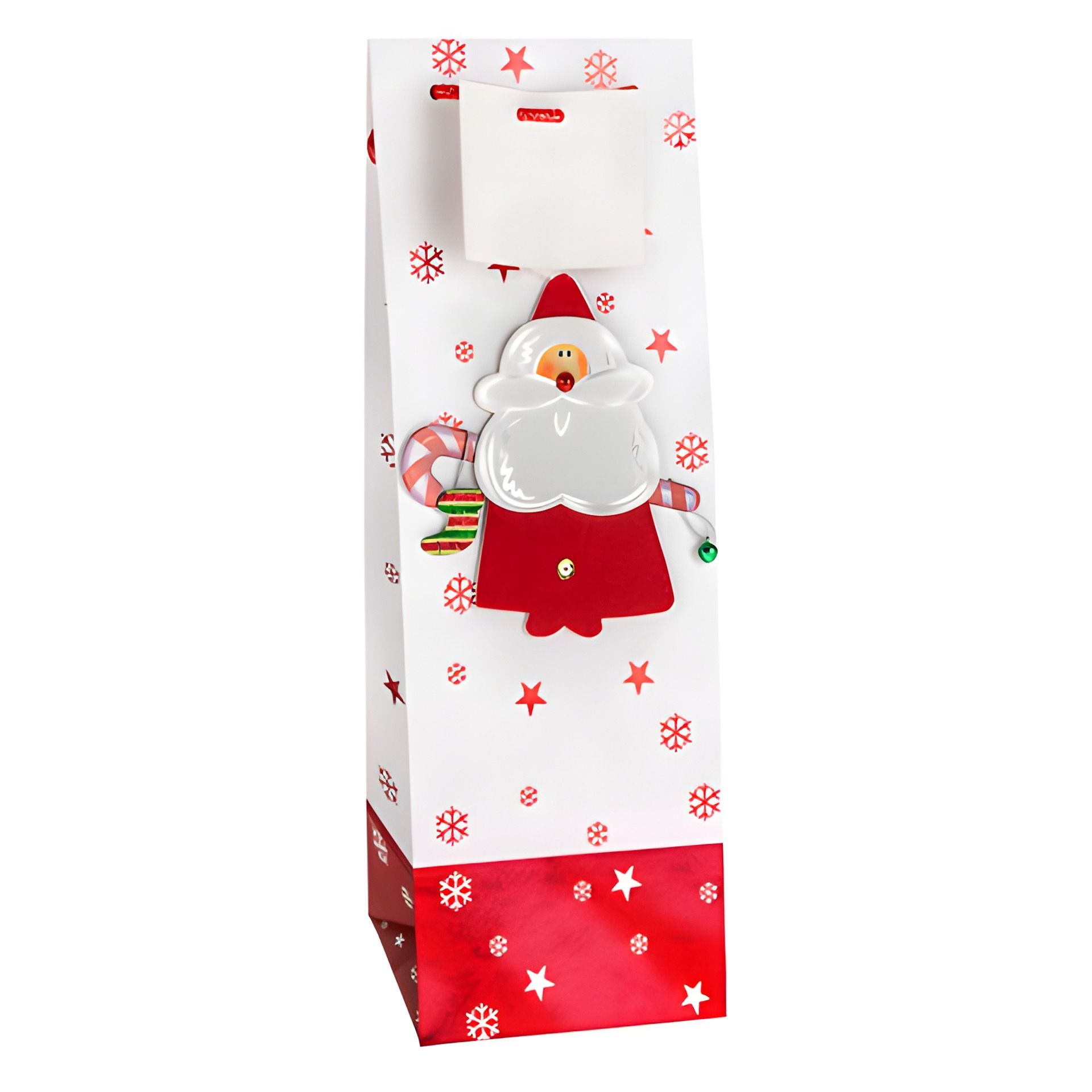3D Flaschentasche 'Nikolaus' 12,5 x 11,5 x 34 cm