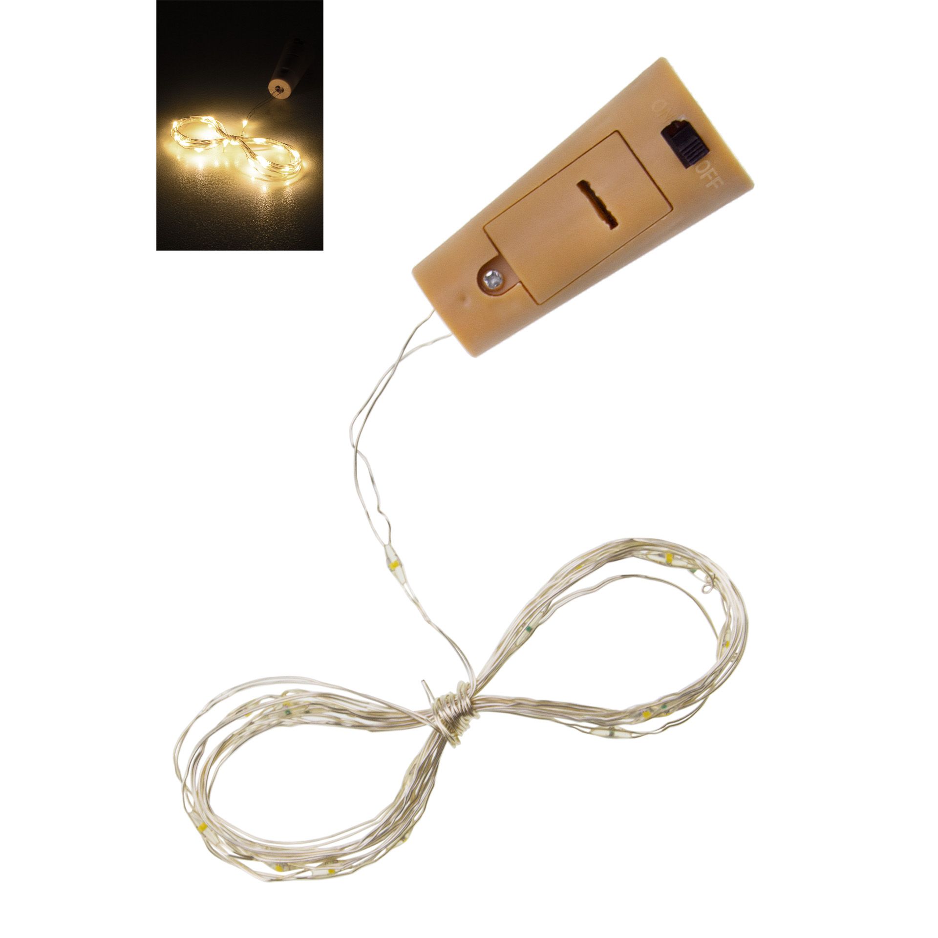 Flaschenlicht, 20 LEDs, warmweiß