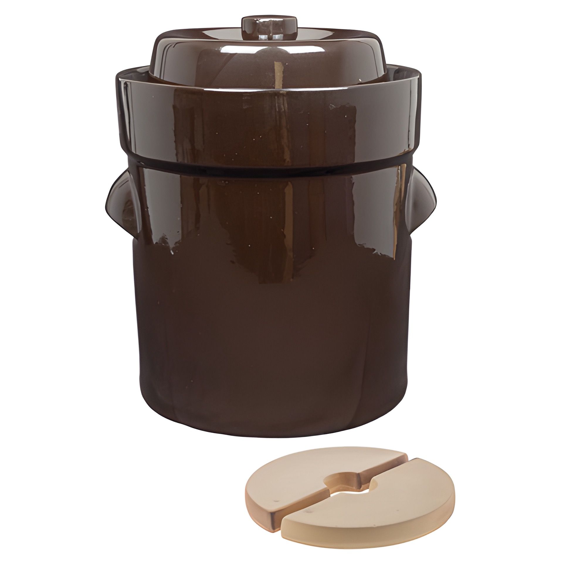 Gärtopf 10 Liter braun mit Beschwerungssteinen