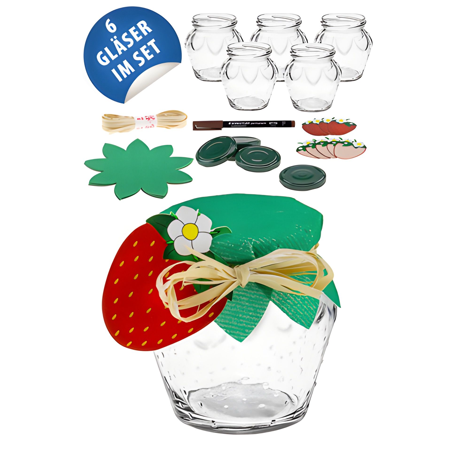 Erdbeerglas 6er Set