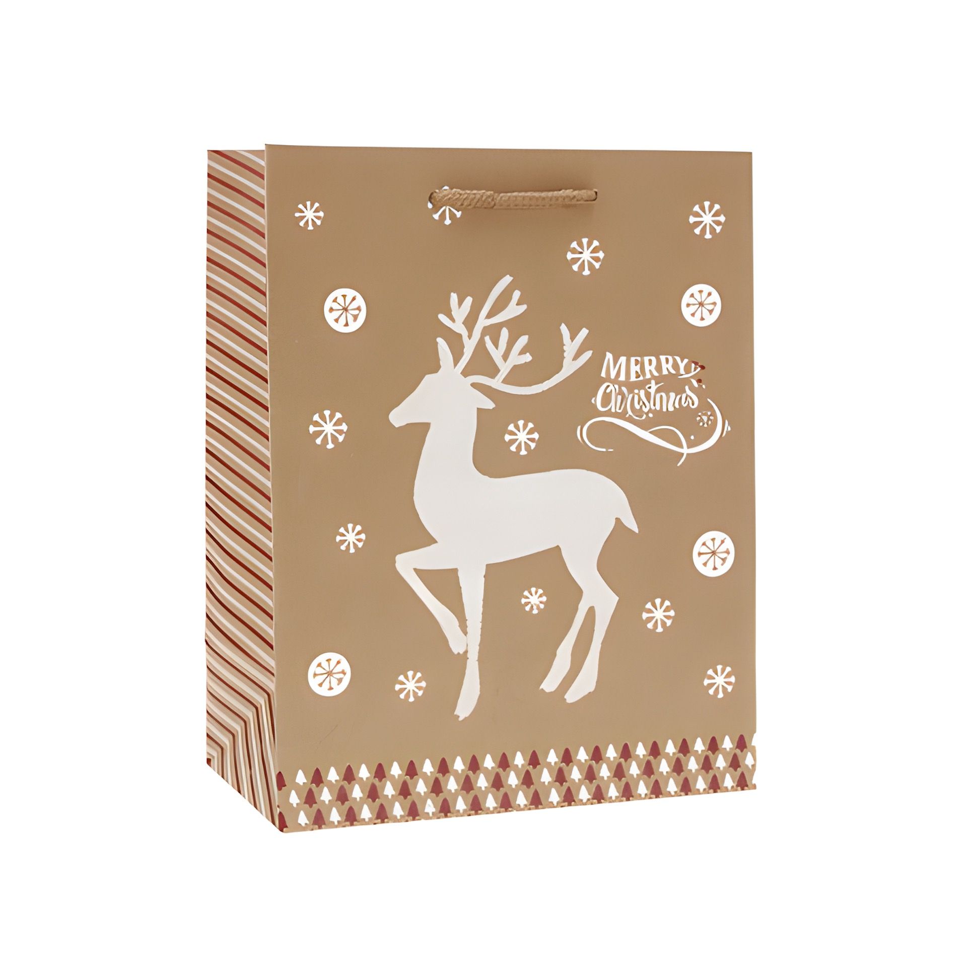 Geschenktüte 'Hirsch und Eiskristalle', mittel