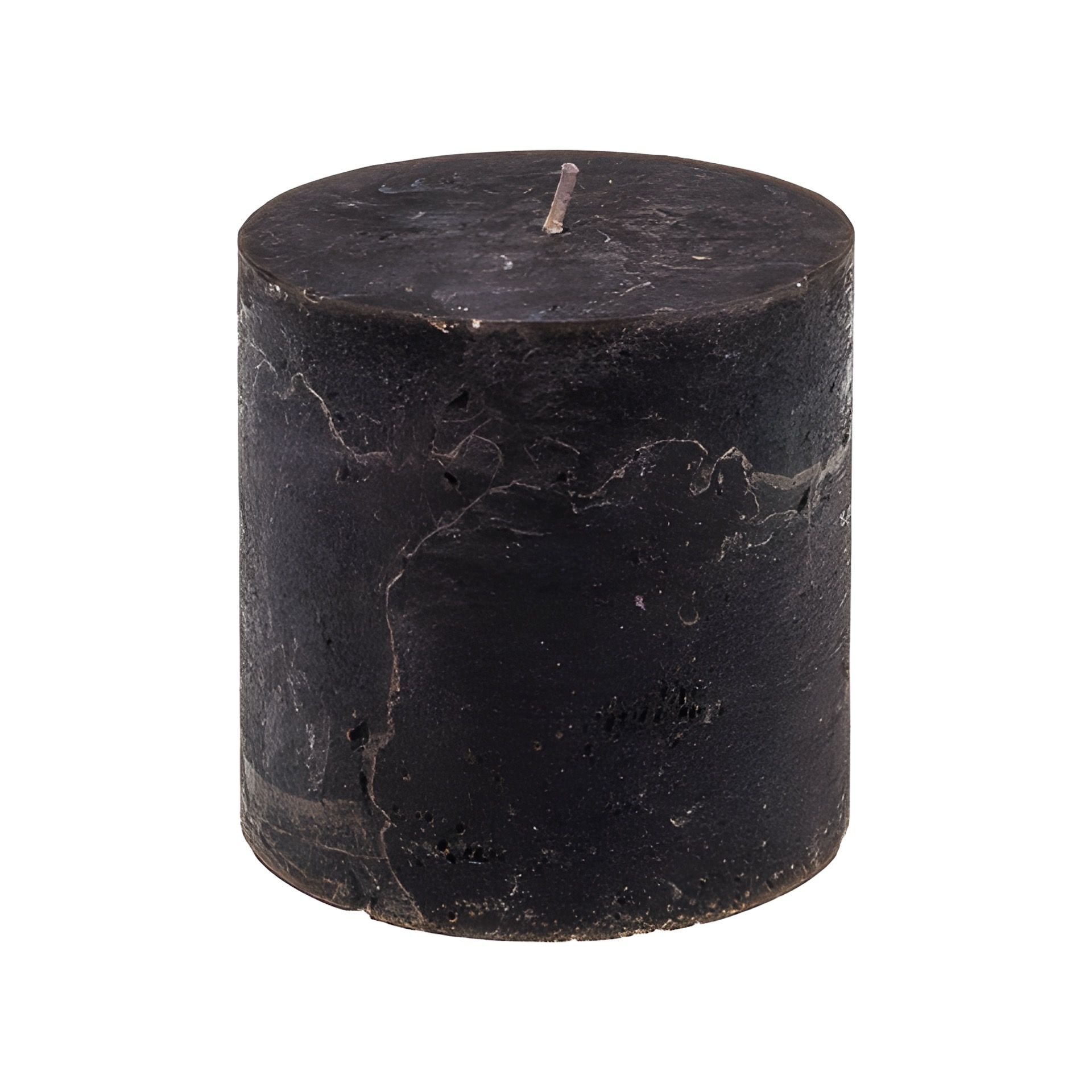 Stumpenkerze 'Rustik' Ø 9 cm, schwarz