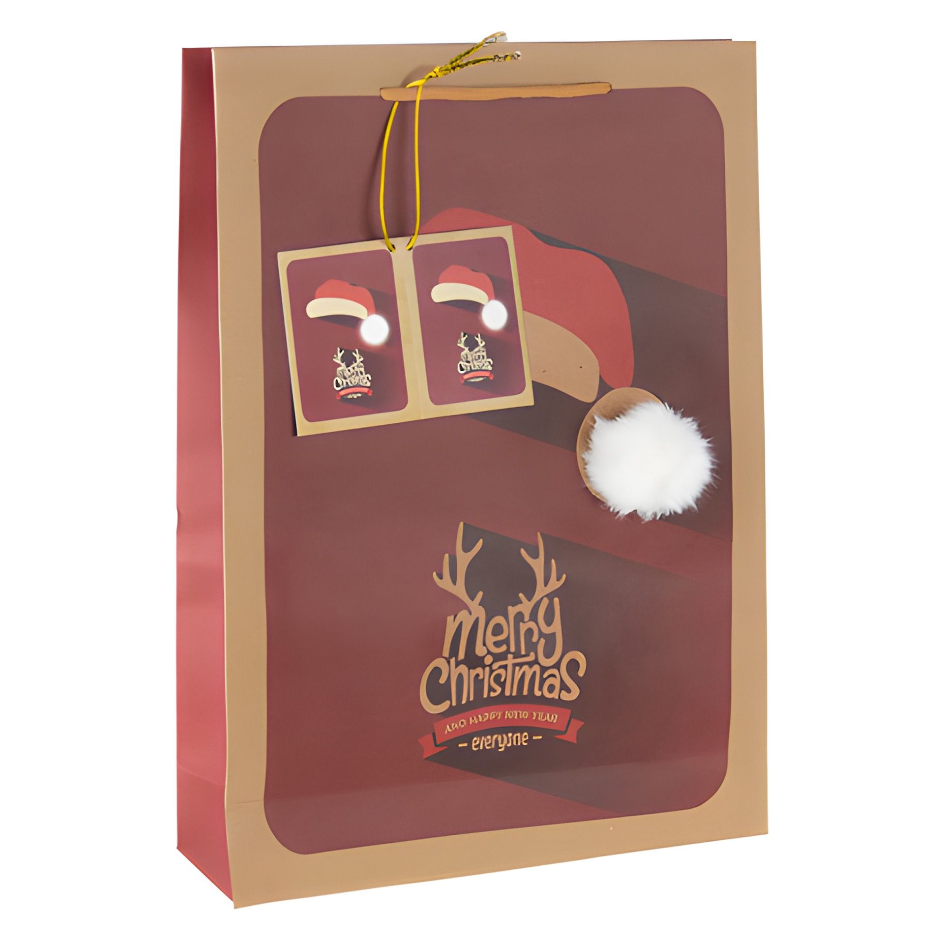 Geschenktüte 'Weihnachtsmütze mit Bommel', groß