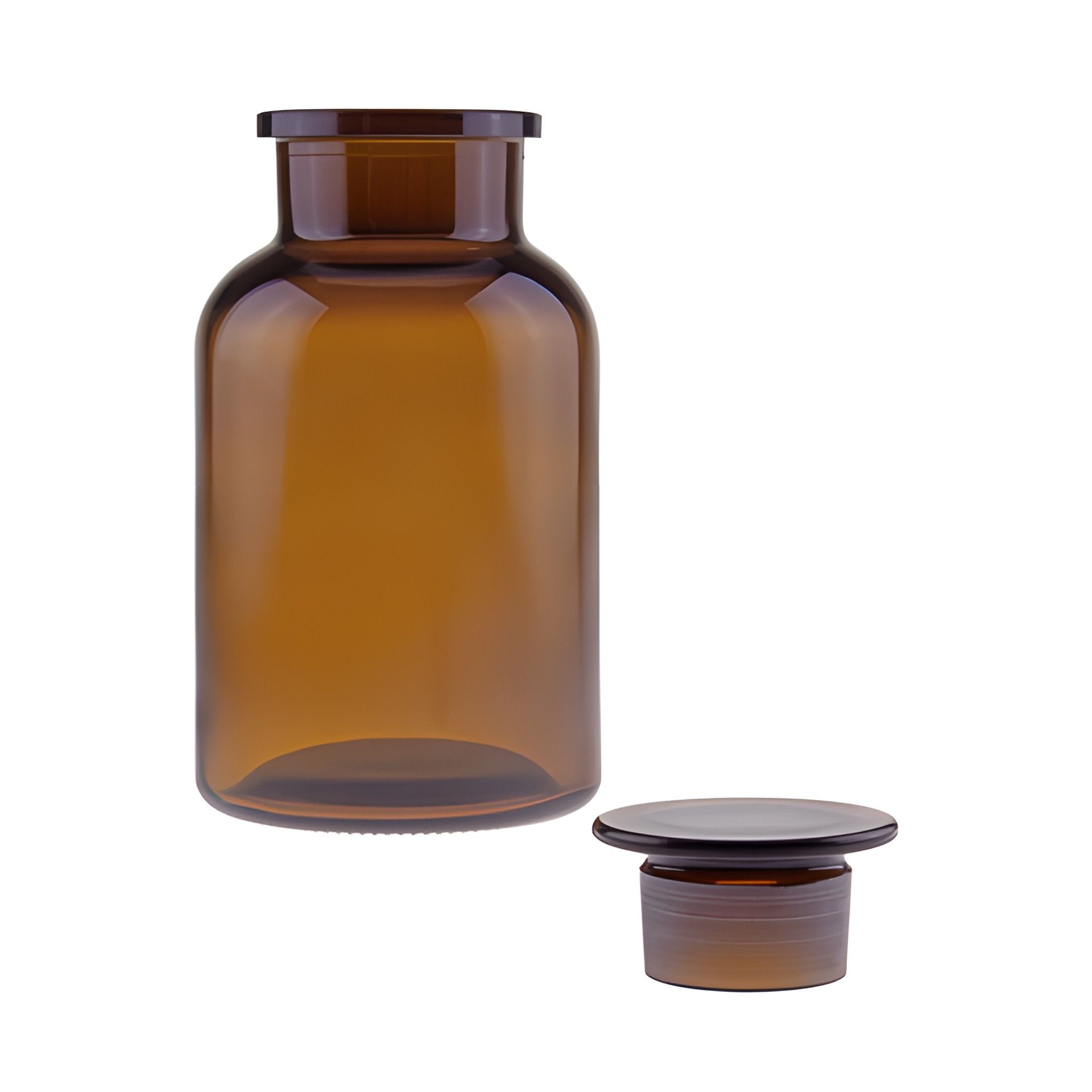 Apothekerflasche mit Glasstopfen 1000 ml braun