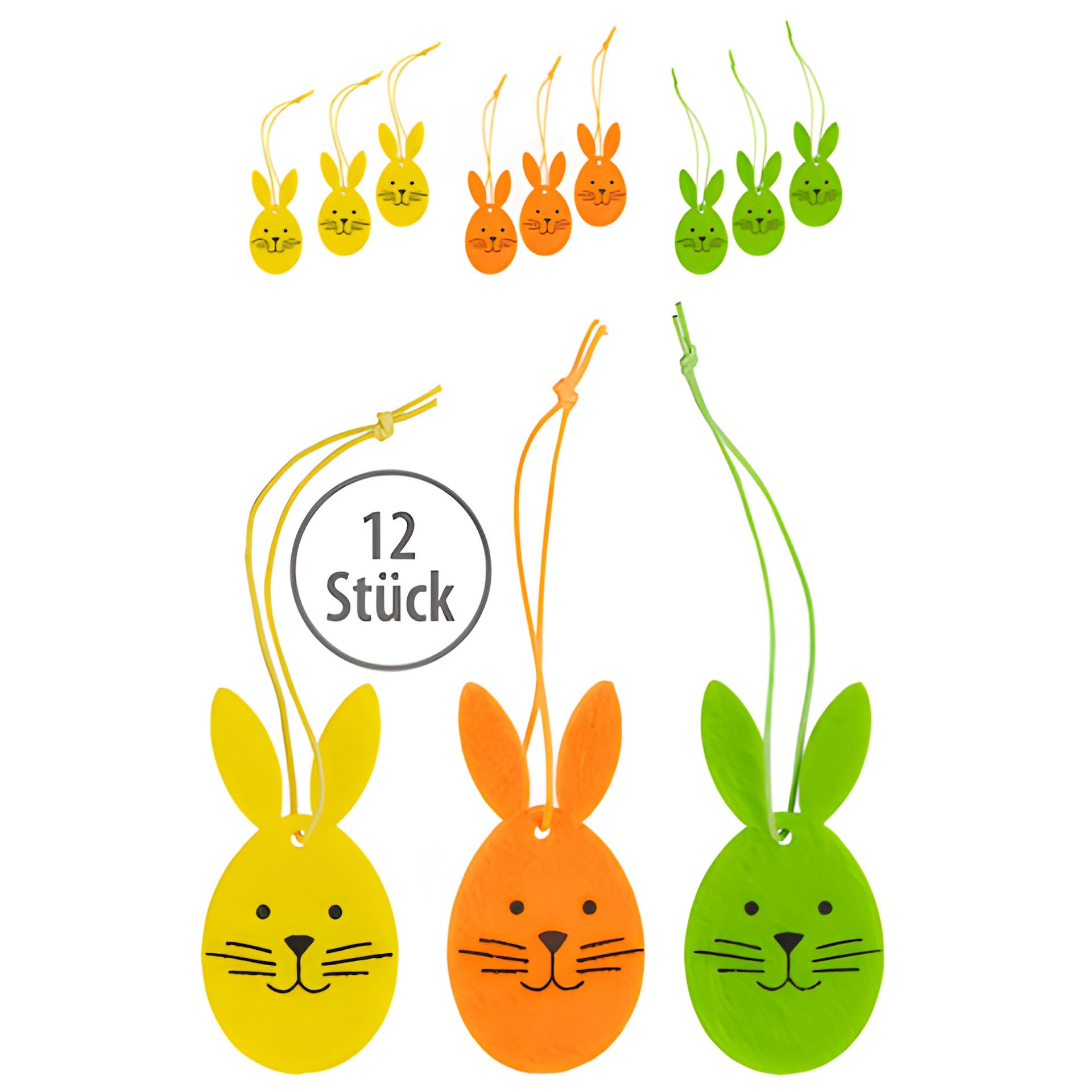Filzanhänger 'Osterhasen-Eier', 12 Stück