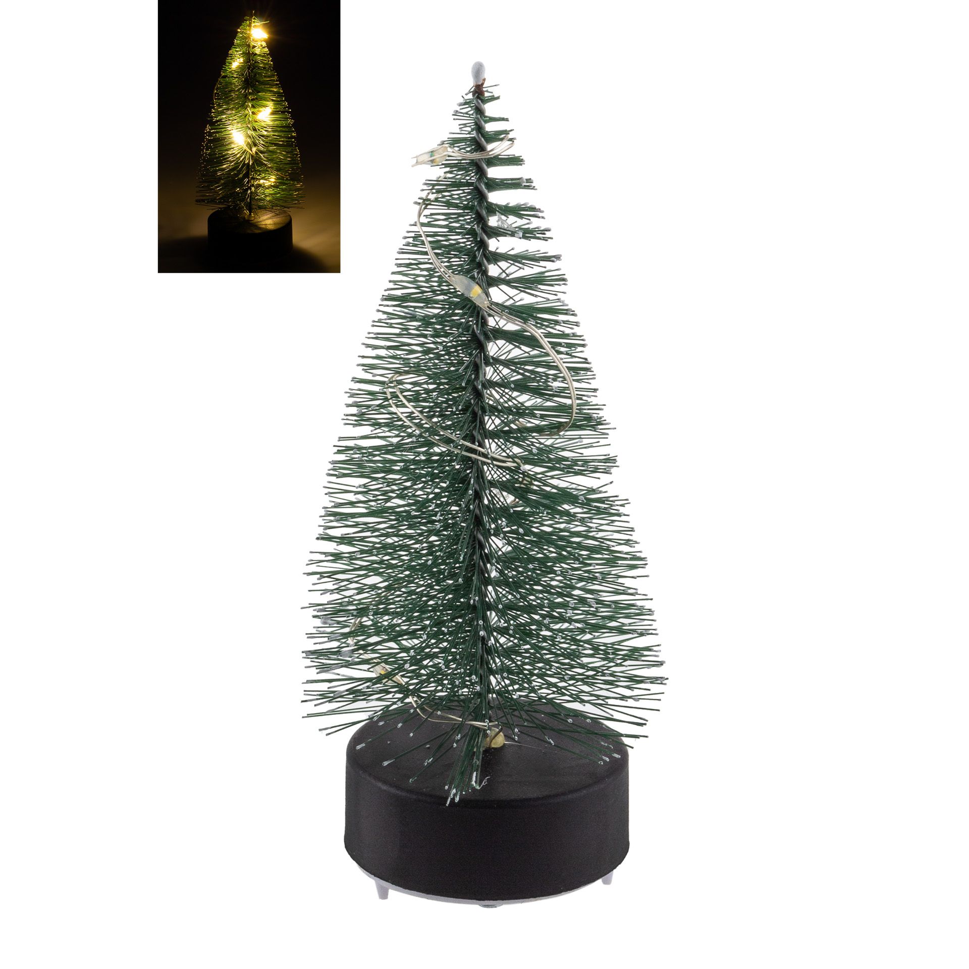 Deko-Tannenbaum mit 5 LEDs, 10 cm, grün