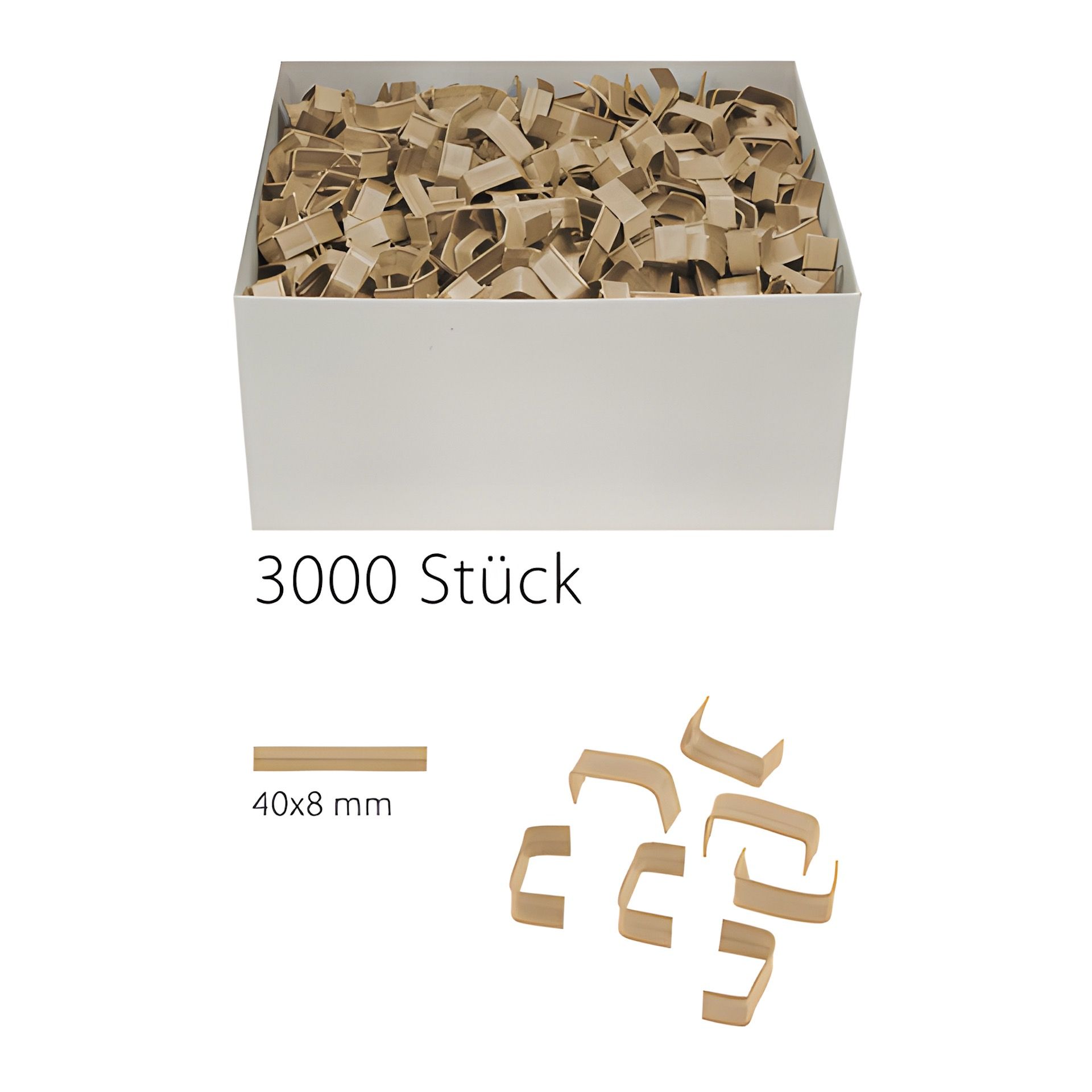U-Clips 40 x 8 mm natron, 3000 Stück