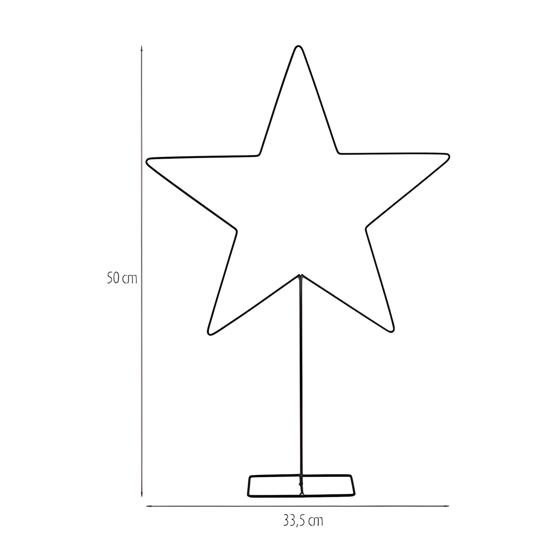 Dekostern mit Standfuß, schwarz, 50 cm