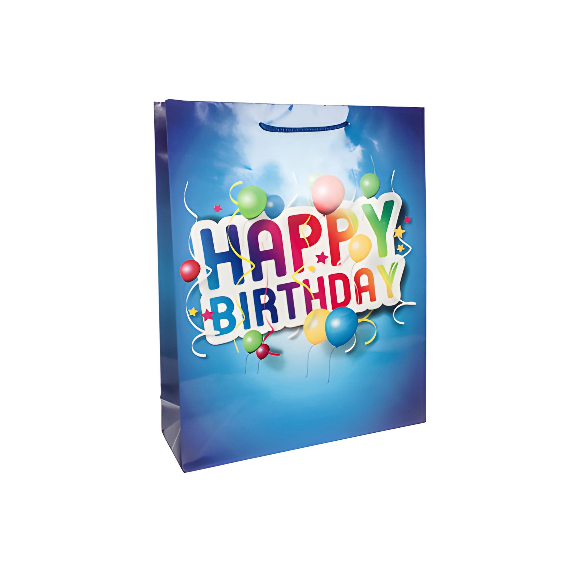 Geschenktüte 'Happy Birthday' blau, klein