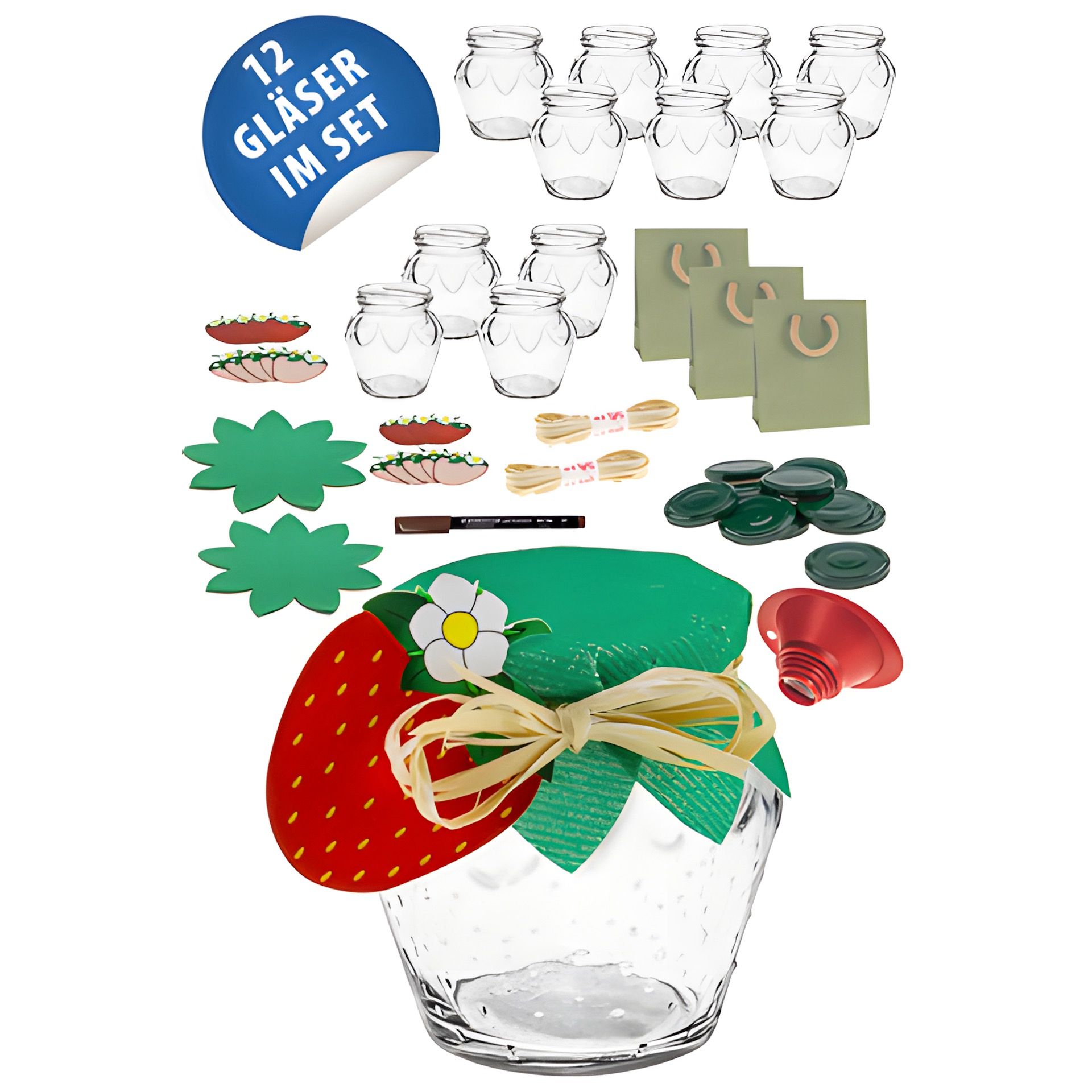 Erdbeerglas Super-Set