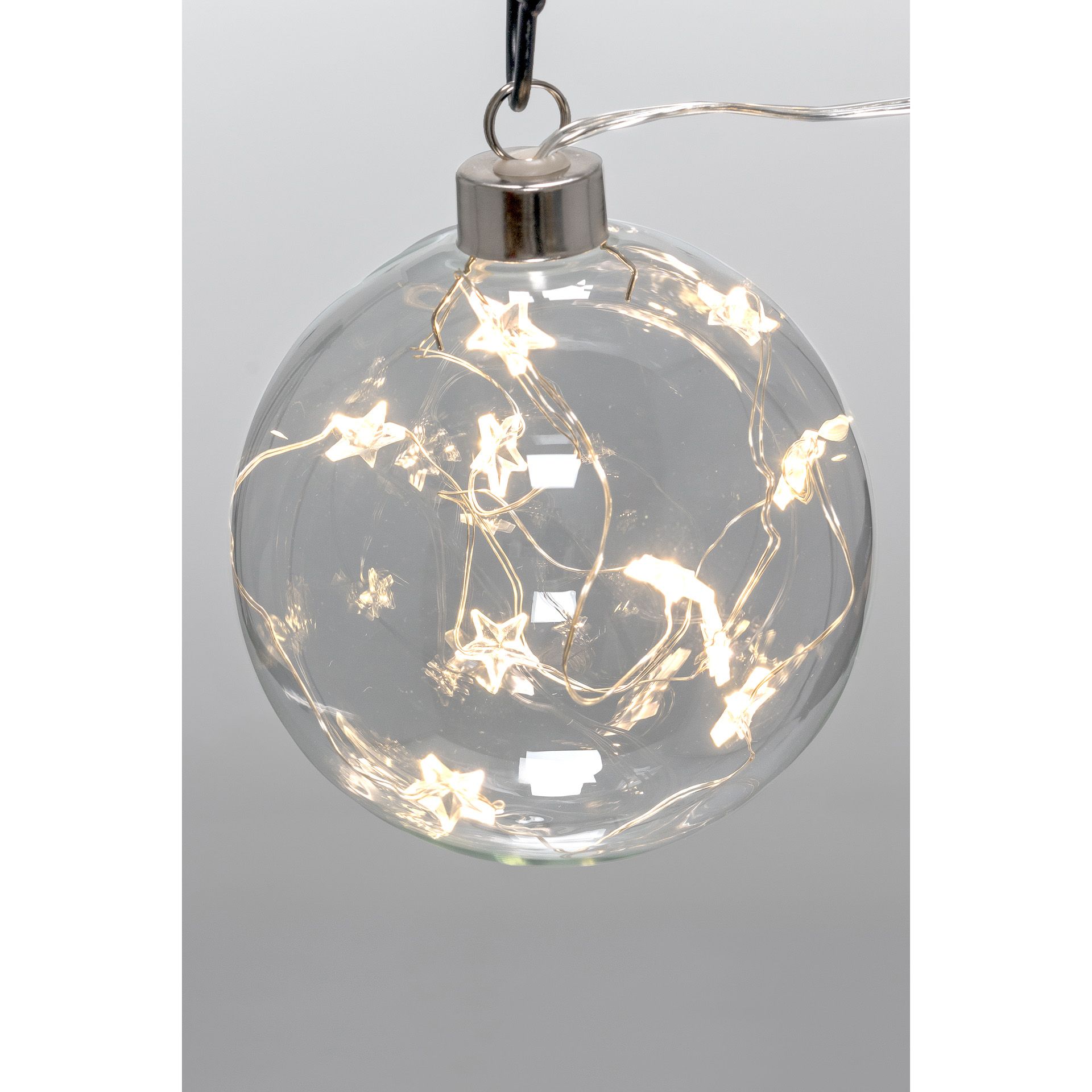 Anhänger 'Kugel mit Sternen' Ø 10 cm, 10  LEDs