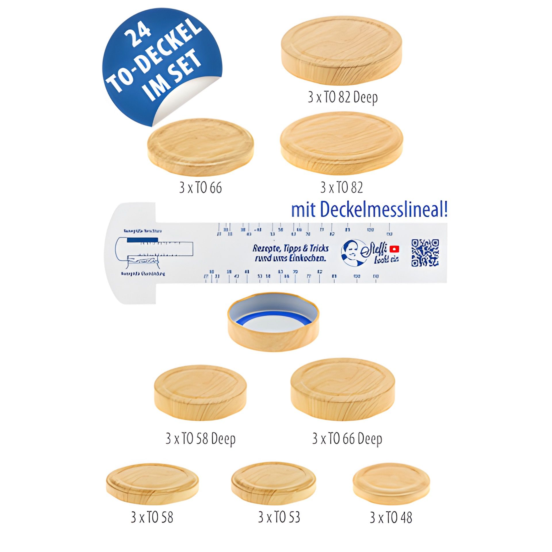 TO Verschlüsse Holzdekor BLUESEAL, 24er Set