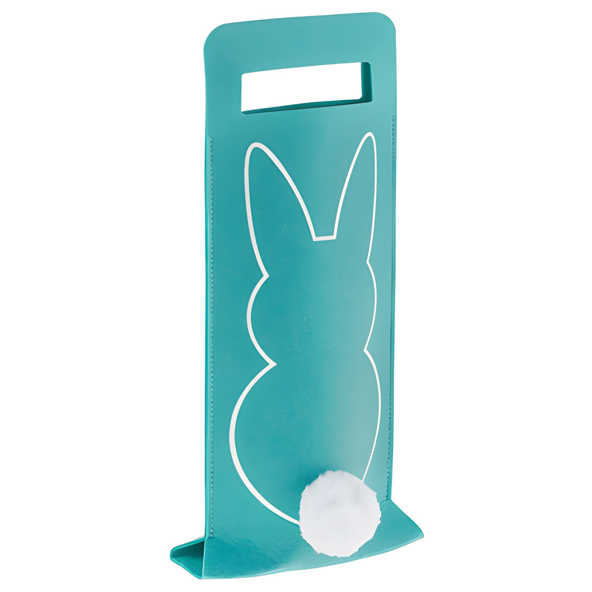 Flaschentasche 'Hase mit Bommel' Filz, 15 x 41 cm, türkis