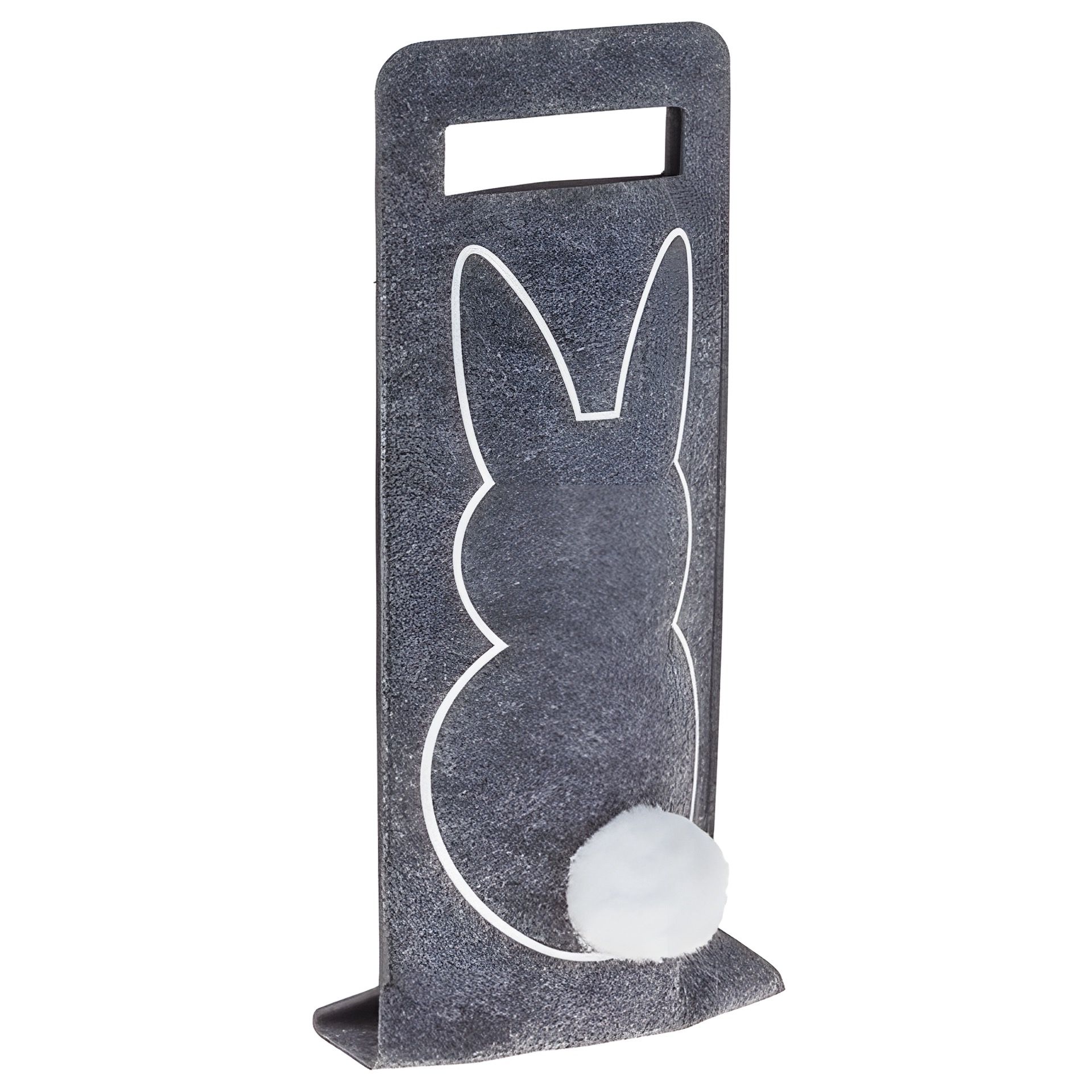 Flaschentasche 'Hase mit Bommel' Filz, 15 x 41 cm, anthrazit