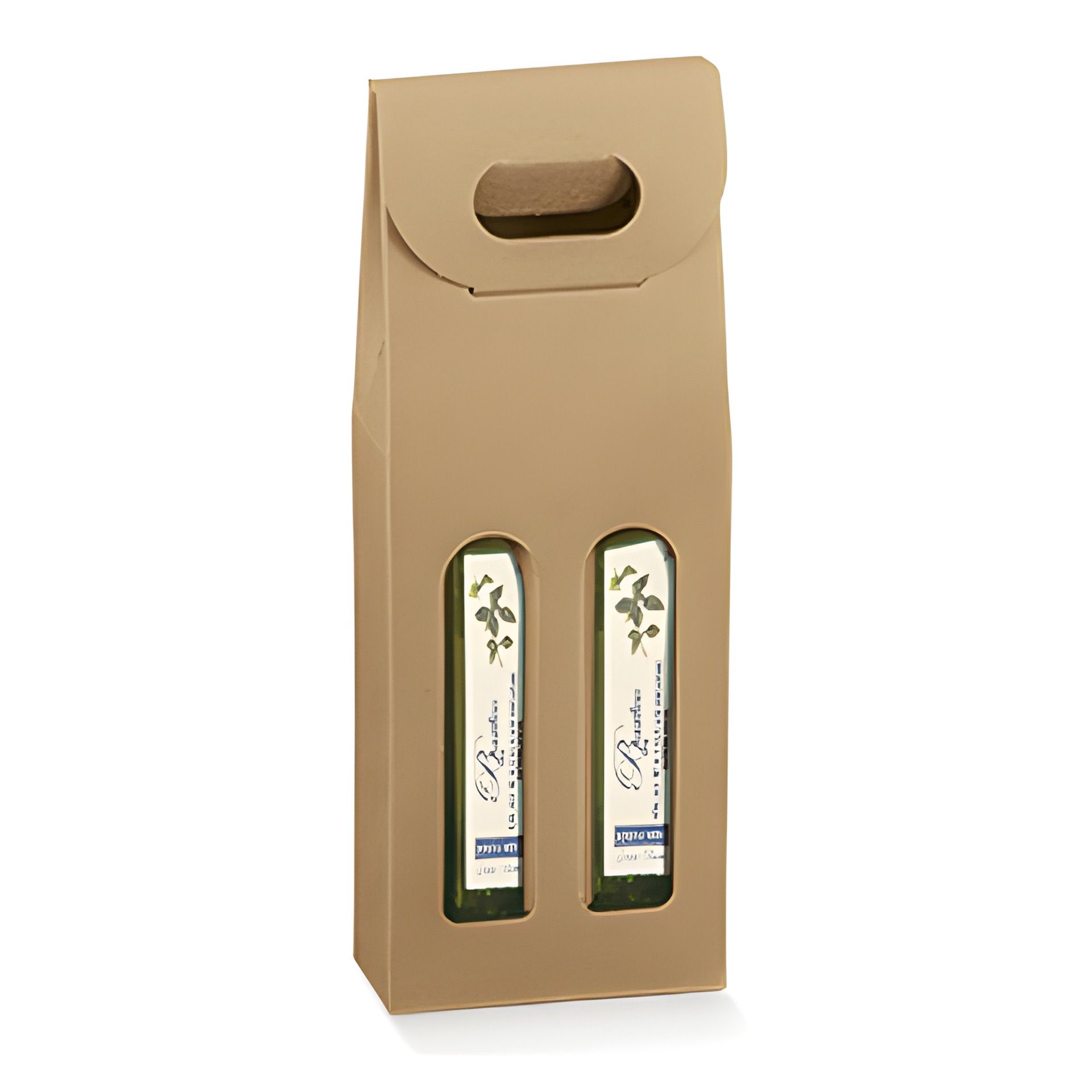 Flaschenkarton 2er 130 x 65 x 335 mm natur