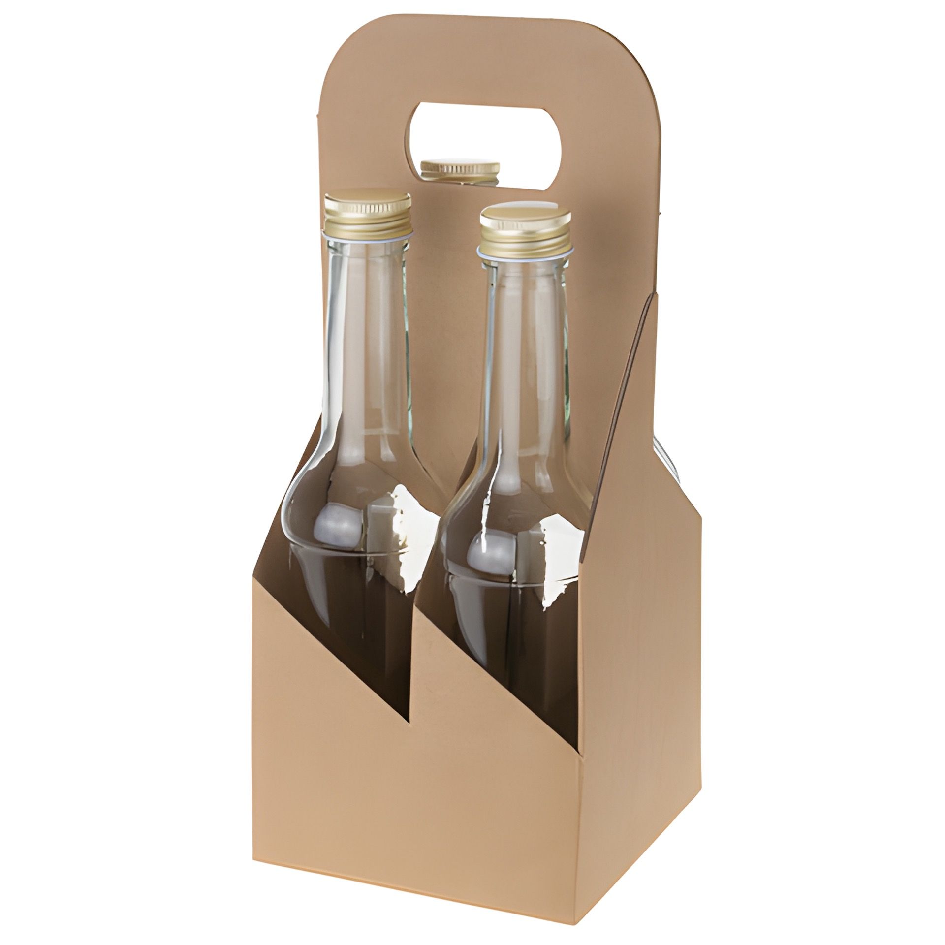 Flaschenkarton 4er 130 x 130 x 290 mm natur