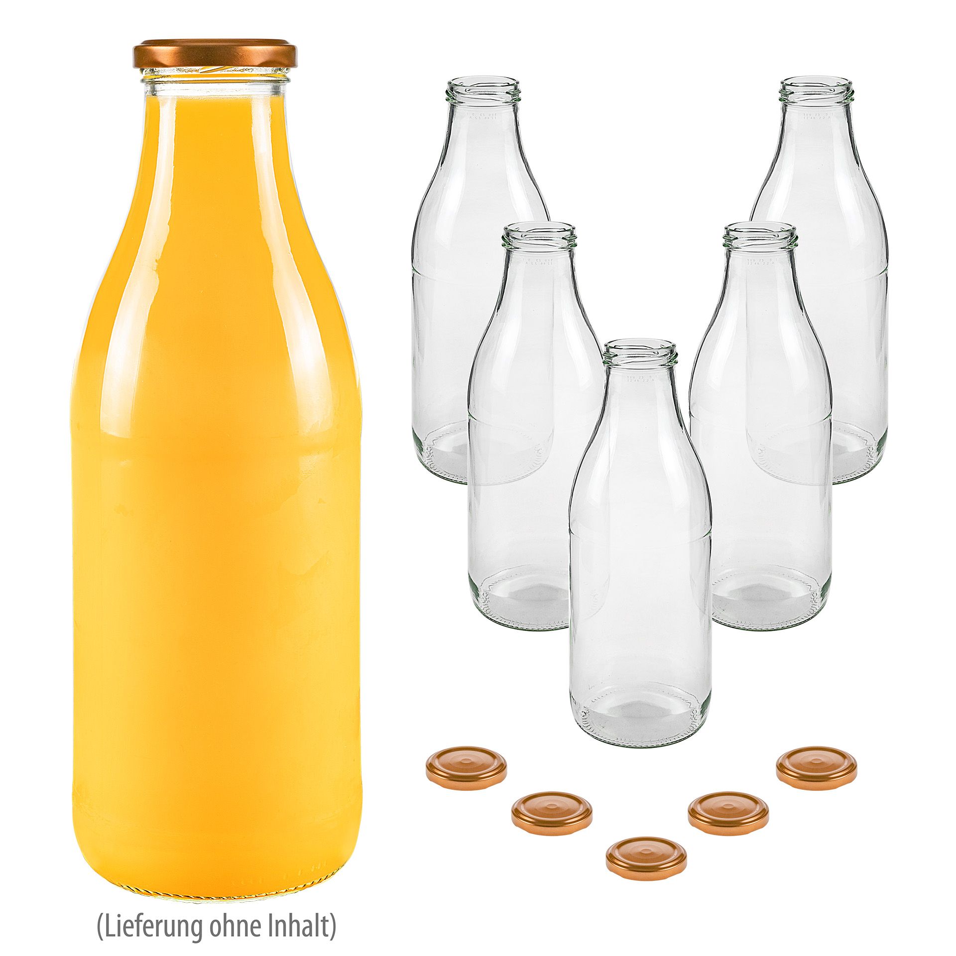 Weithalsflasche 1000 ml TO 48, 6er Set