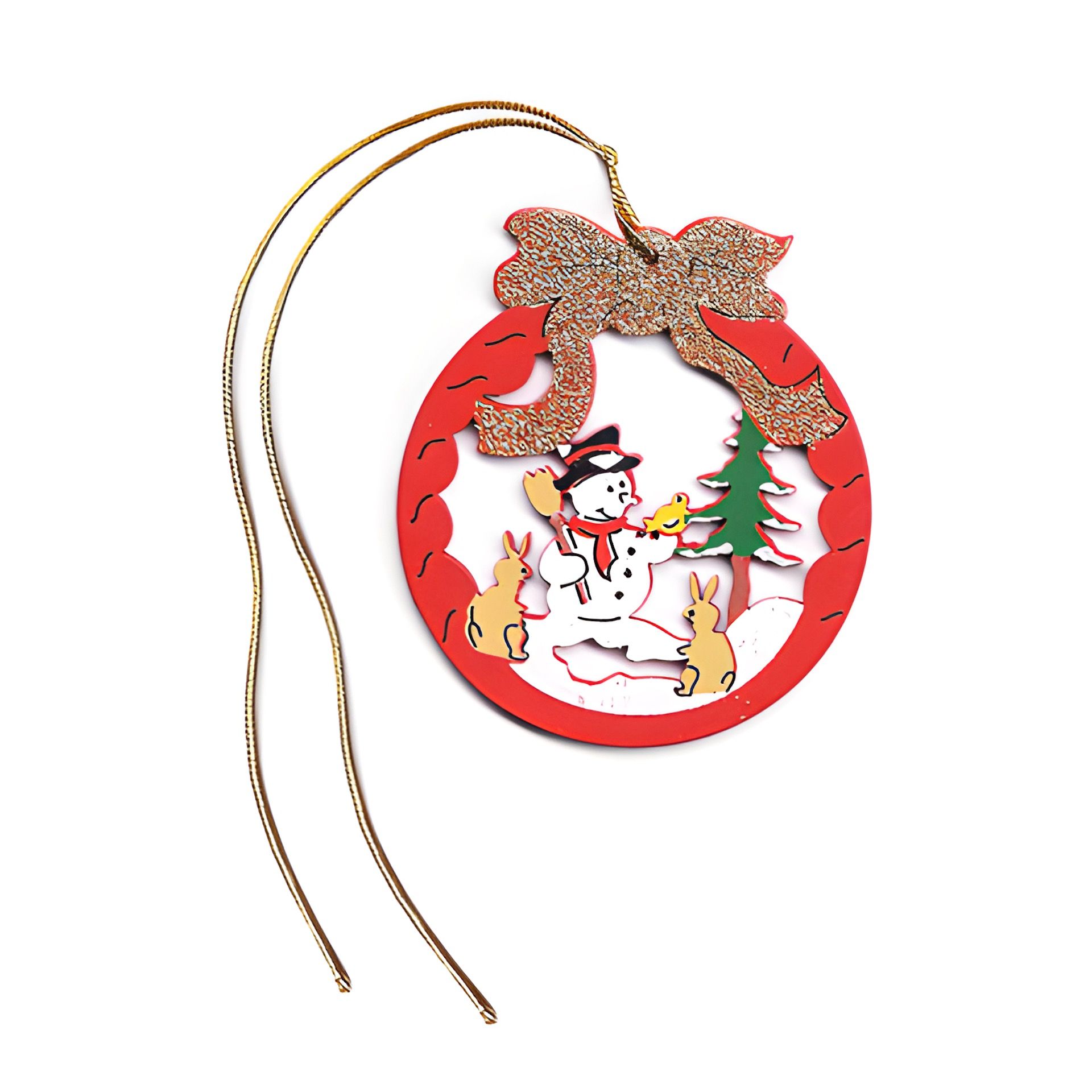 Weihnachtsanhänger 'Kugel mit Schneemann'