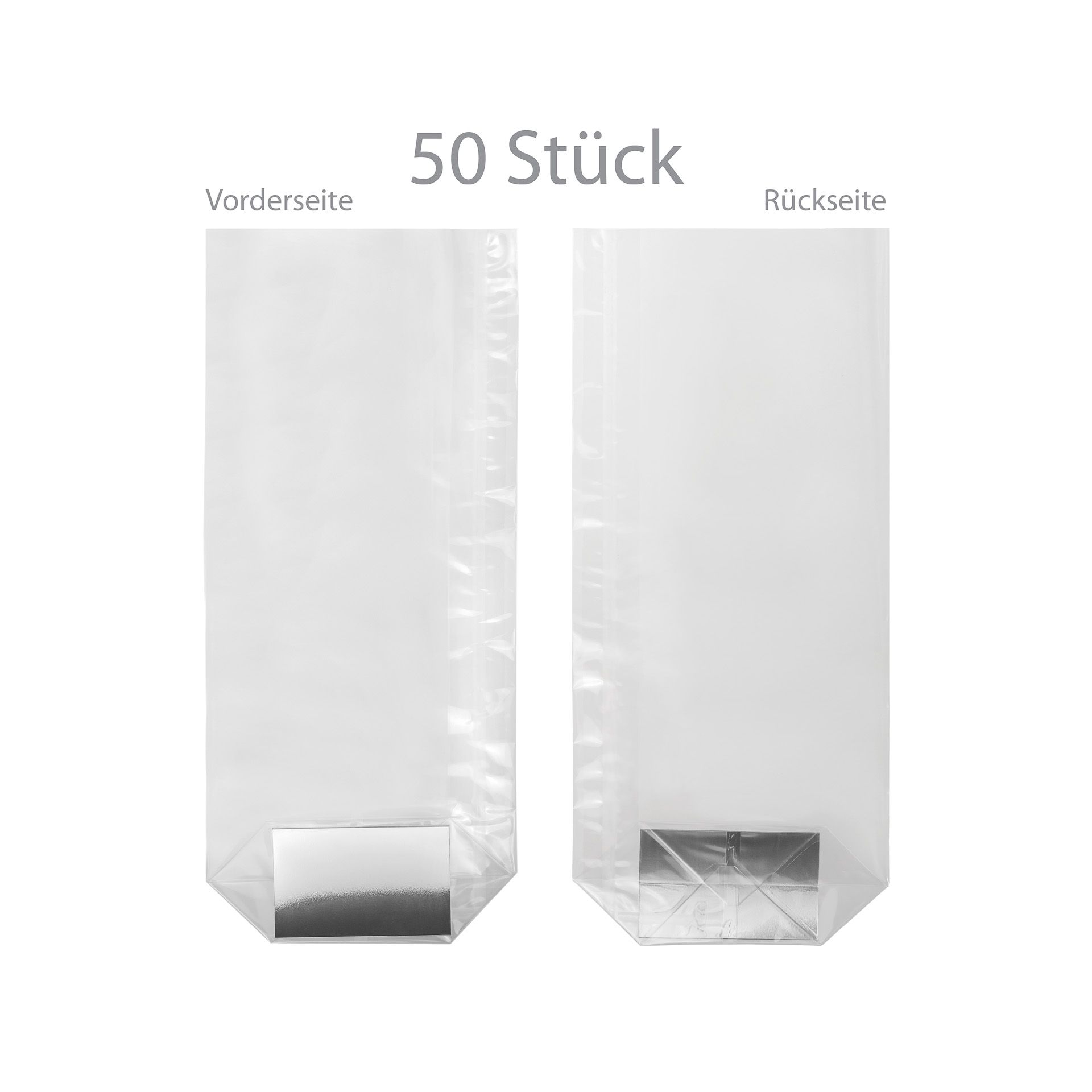 Kreuzbodenbeutel mit Kartonboden 120 x 275 mm,   50 Stück