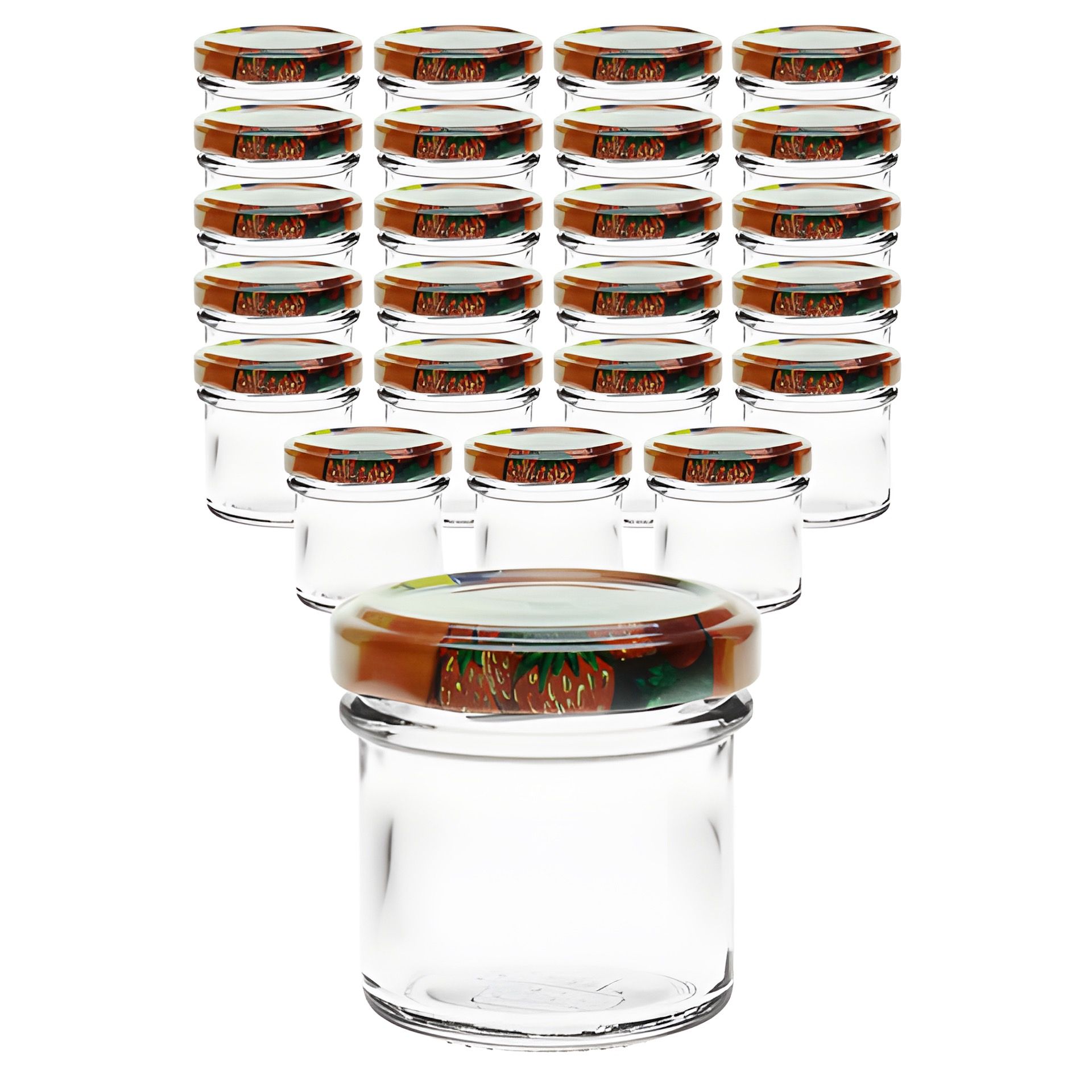 24er Set Ingenio 72 ml mit Deckel Obstdekor