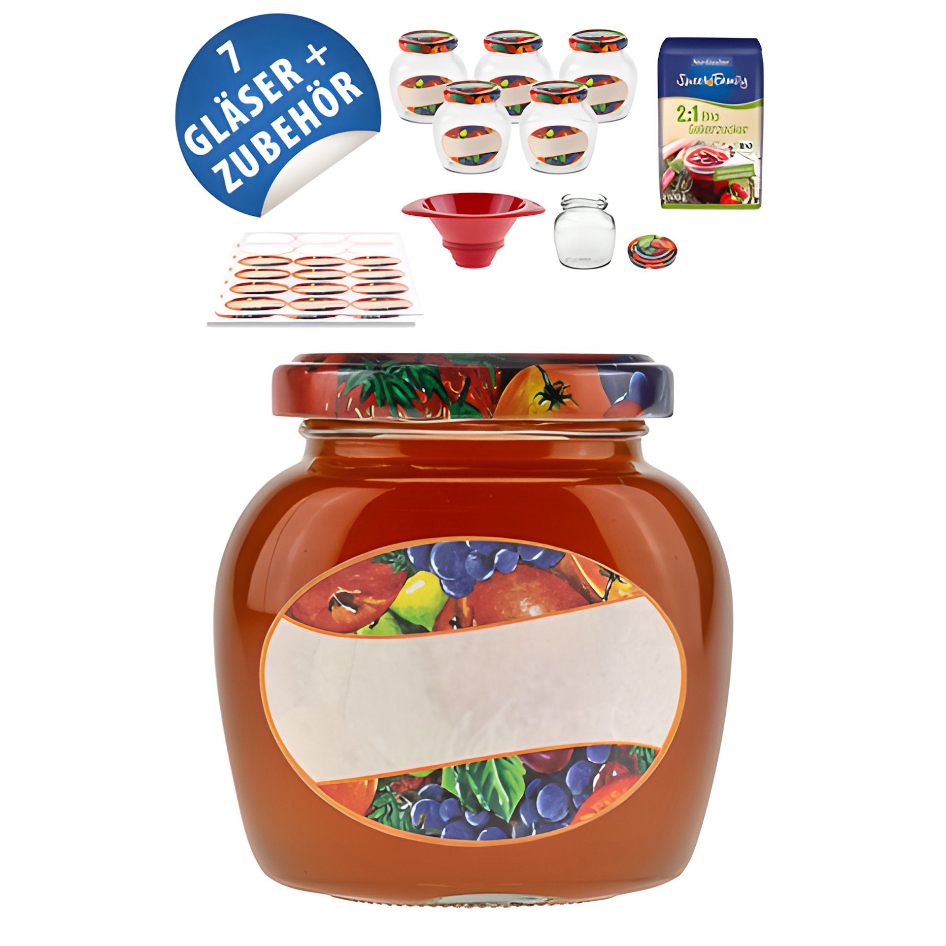 Schmuckglas 212 ml 'Obst', 6er Starter Set