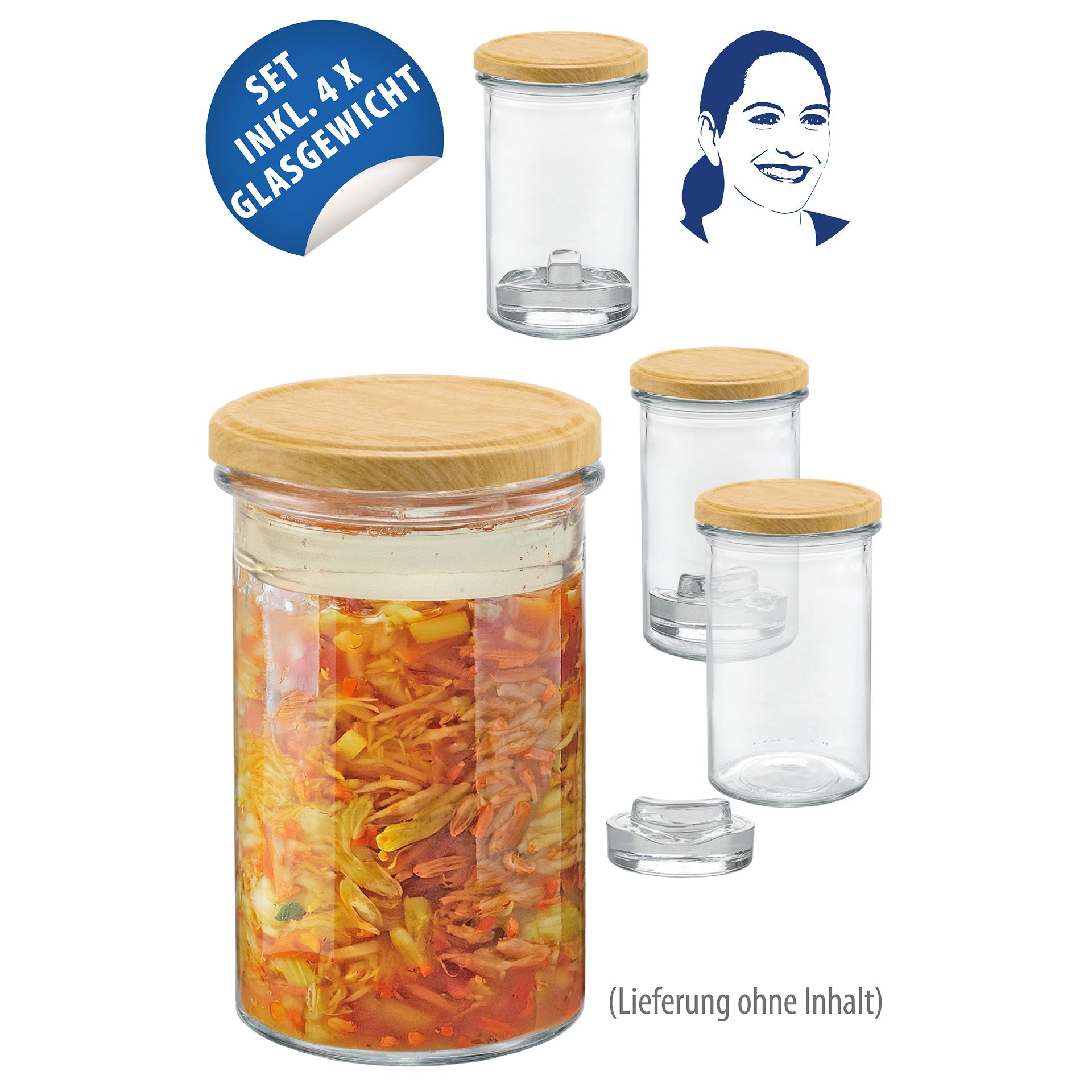 Steffis Fermentier-Set Sturzglas 545 ml, 4 Stück