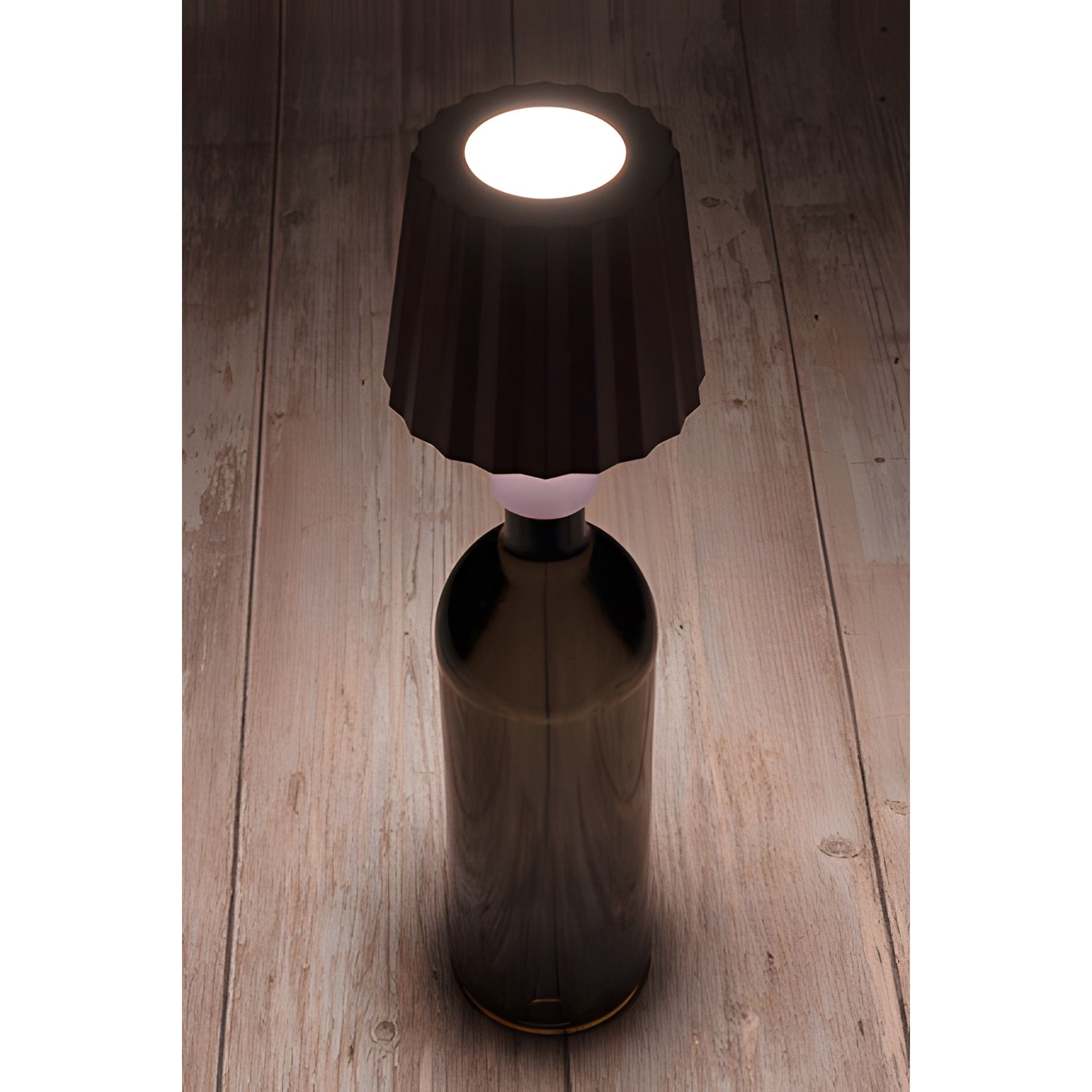 LED Flaschenlampe mit Touchfunktion, Akku und USB, rosé