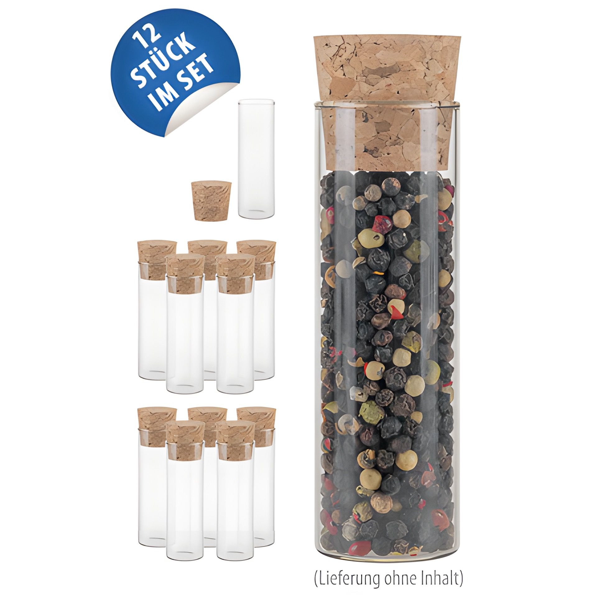 Glasröhrchen 55 ml, 12er Set