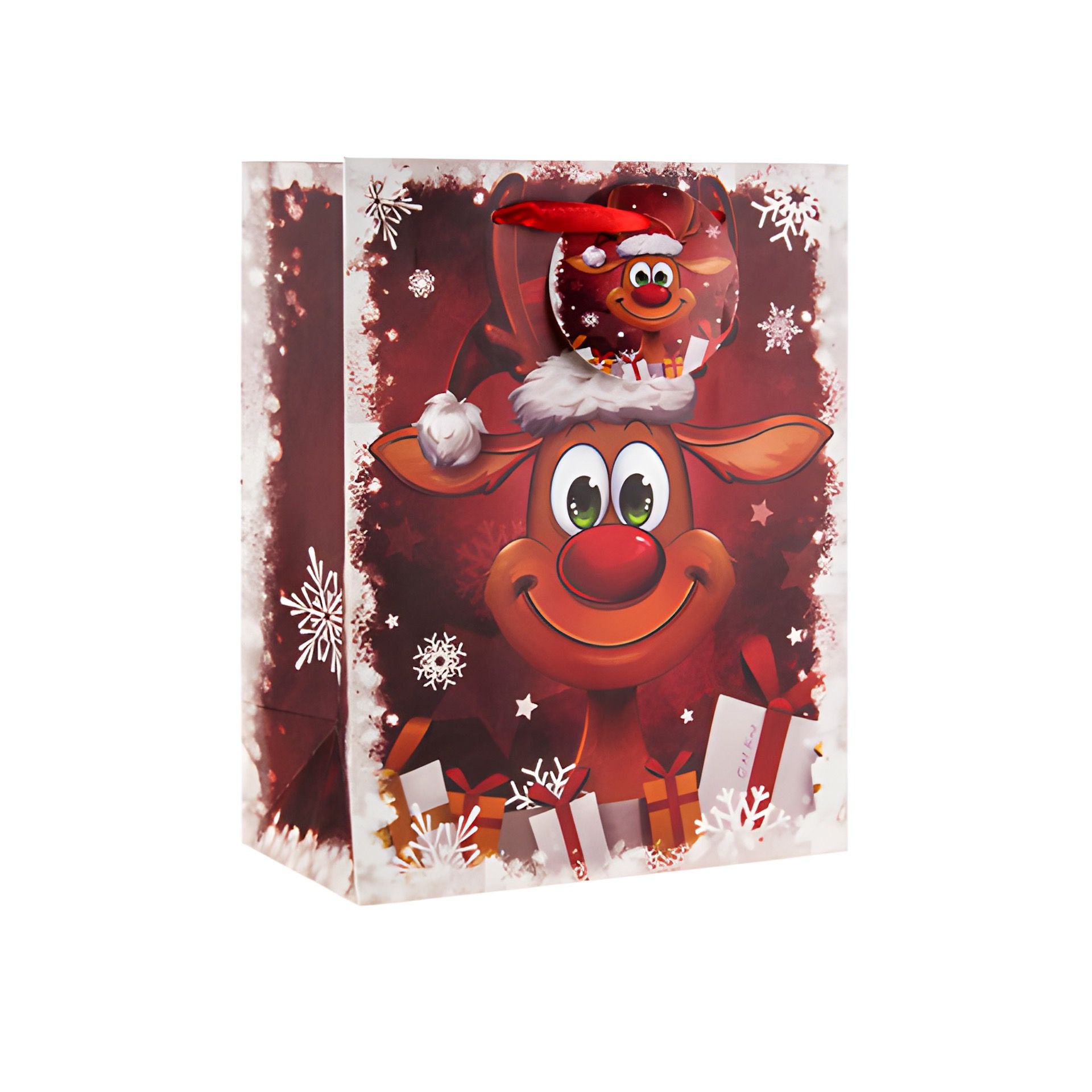 Geschenktüte 'Lustiges Rentier', mittel