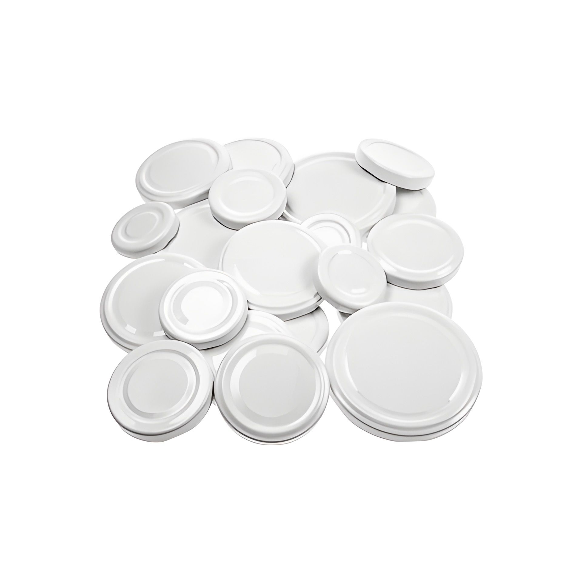 Deckel-Sortiment weiß, 21-teilig