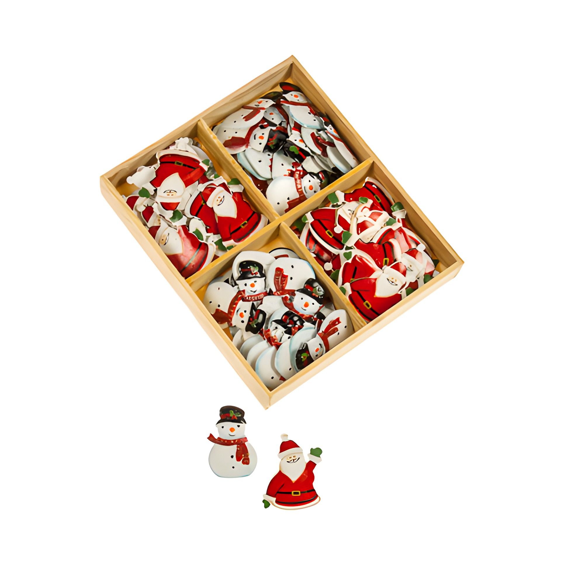 Metallsticker 'Schneemann und Weihnachtsmann' - 96er Set