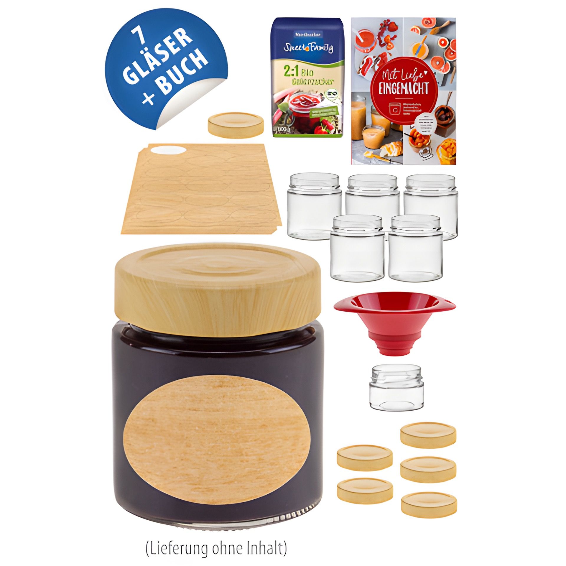 Rundglas 212 ml Deep Holz, Einsteiger 6er Set mit Buch