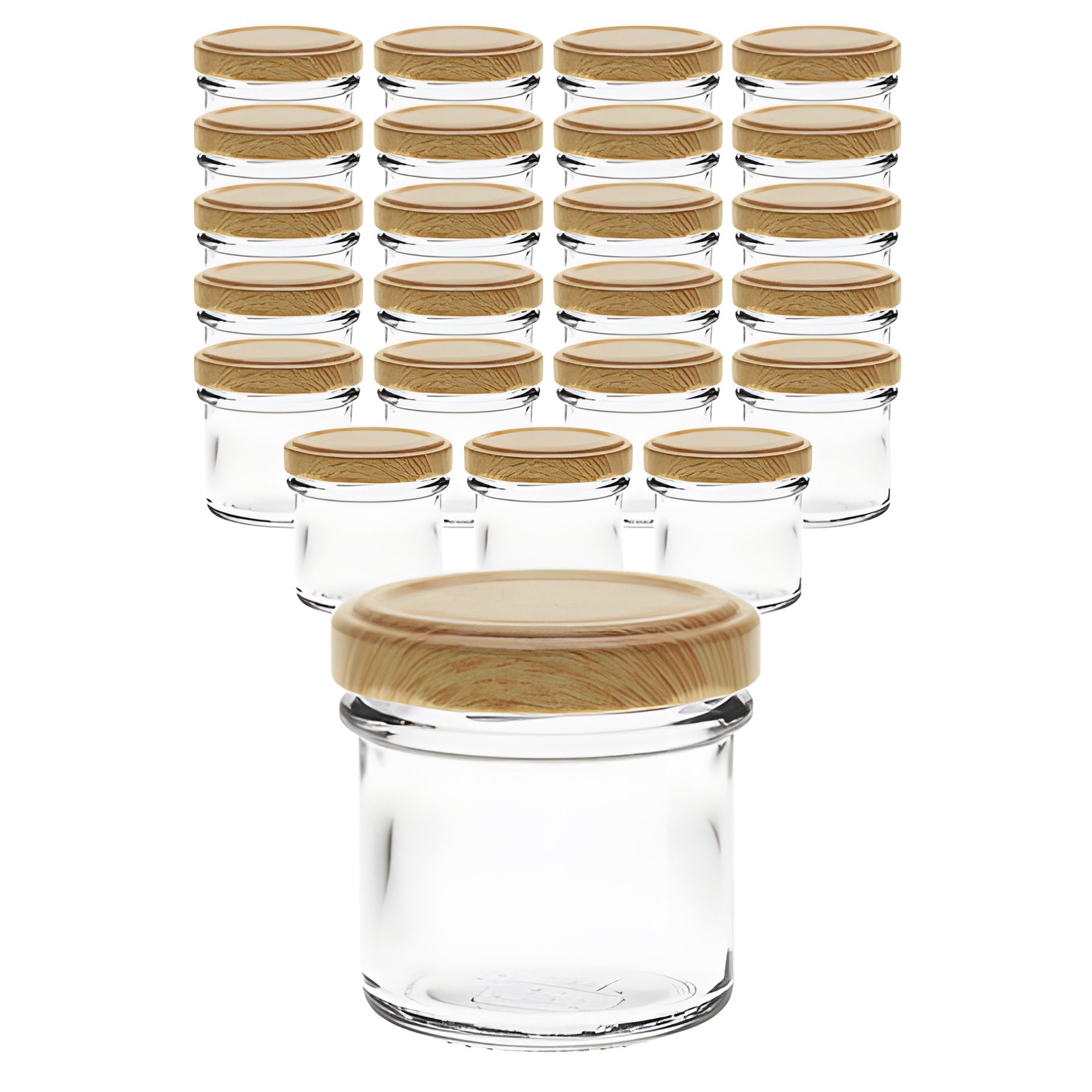 24er Set Ingenio 72 ml mit Deckel Holzdekor