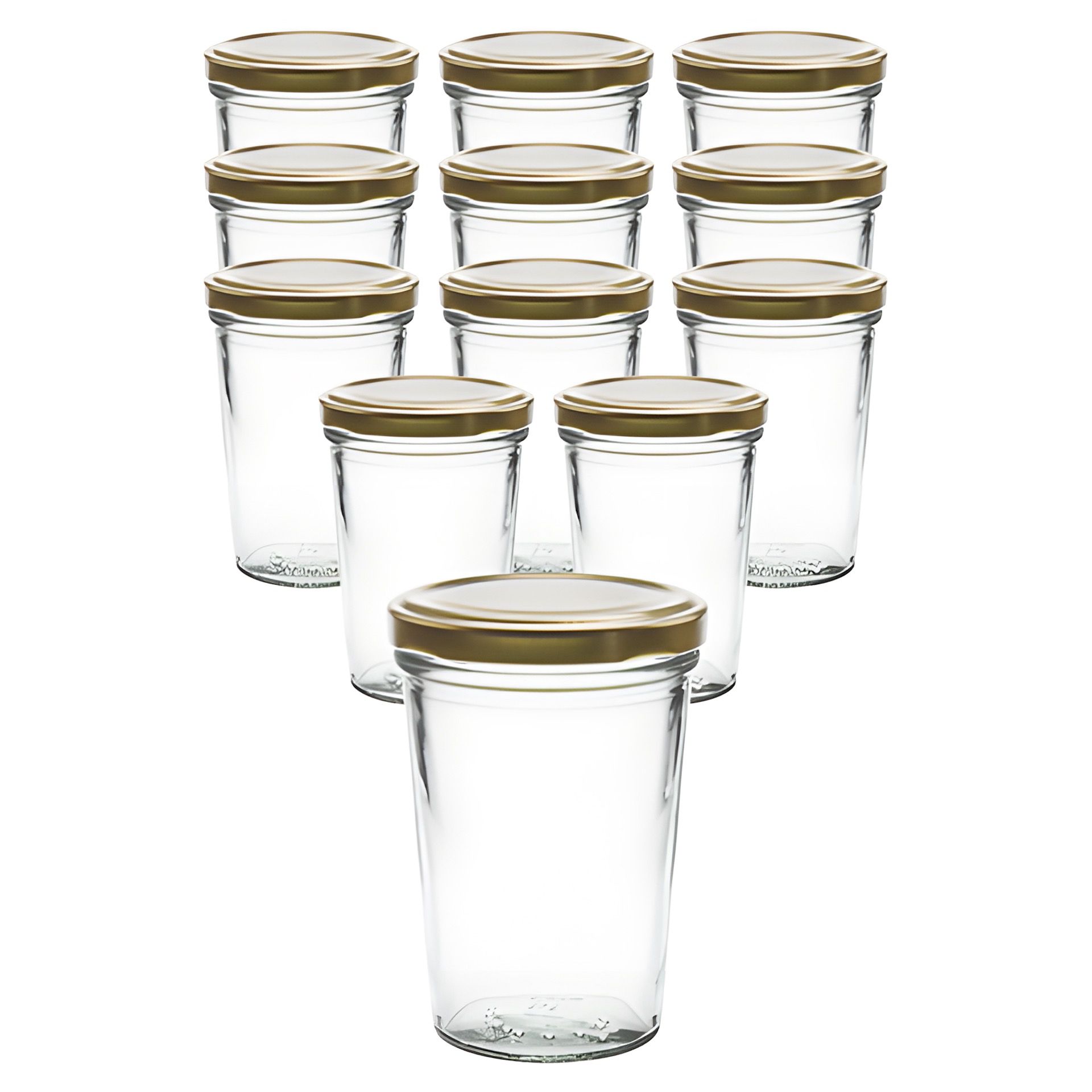 12er Set Becherglas 150 ml TO 66 mit Deckel gold