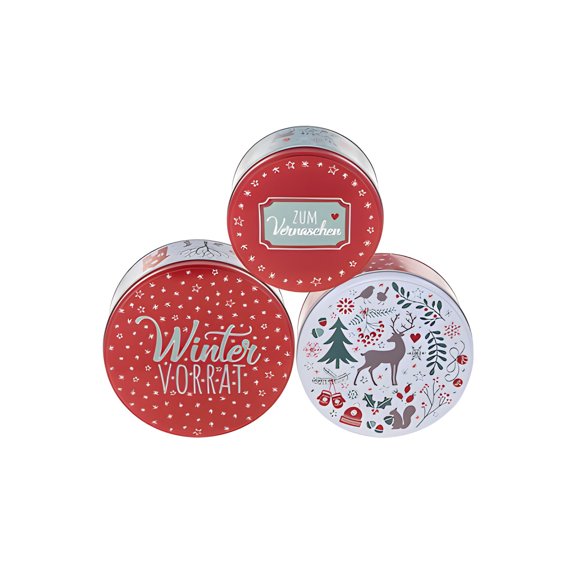 Metalldose 'Wintervorrat', 3er Set