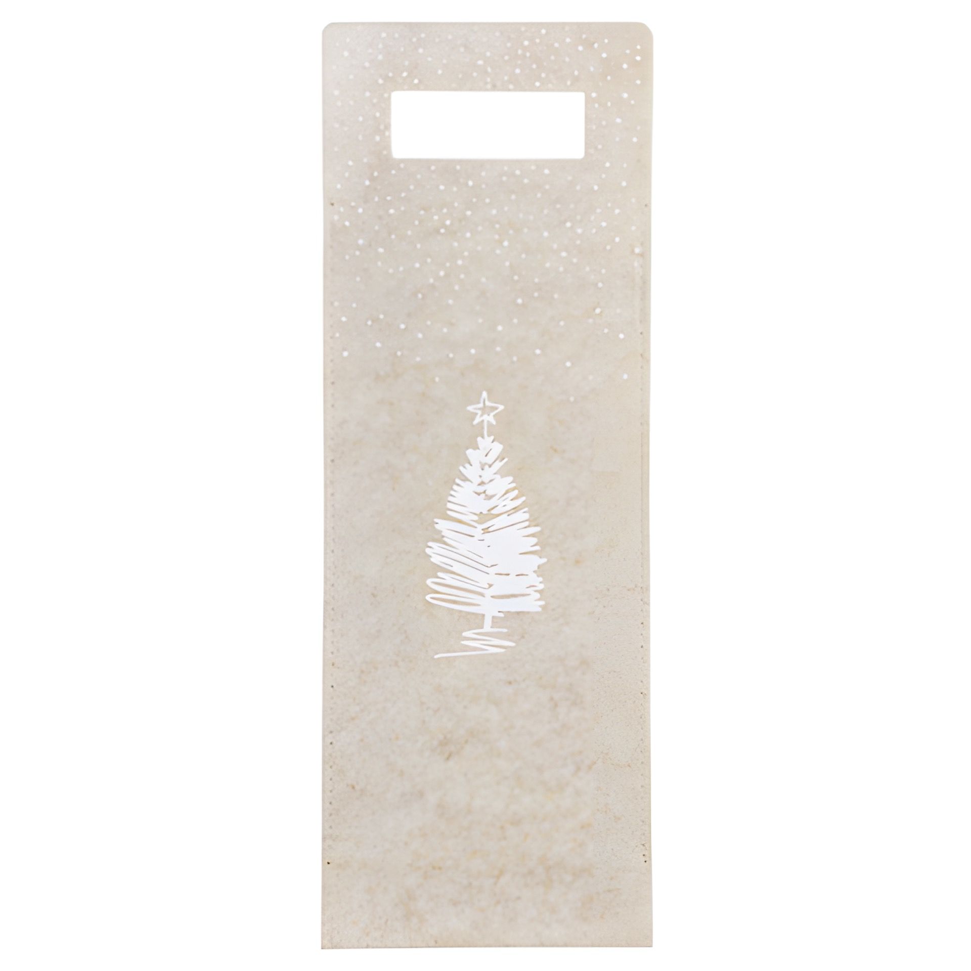 Flaschentasche 'Tanne' Filz creme, mittel