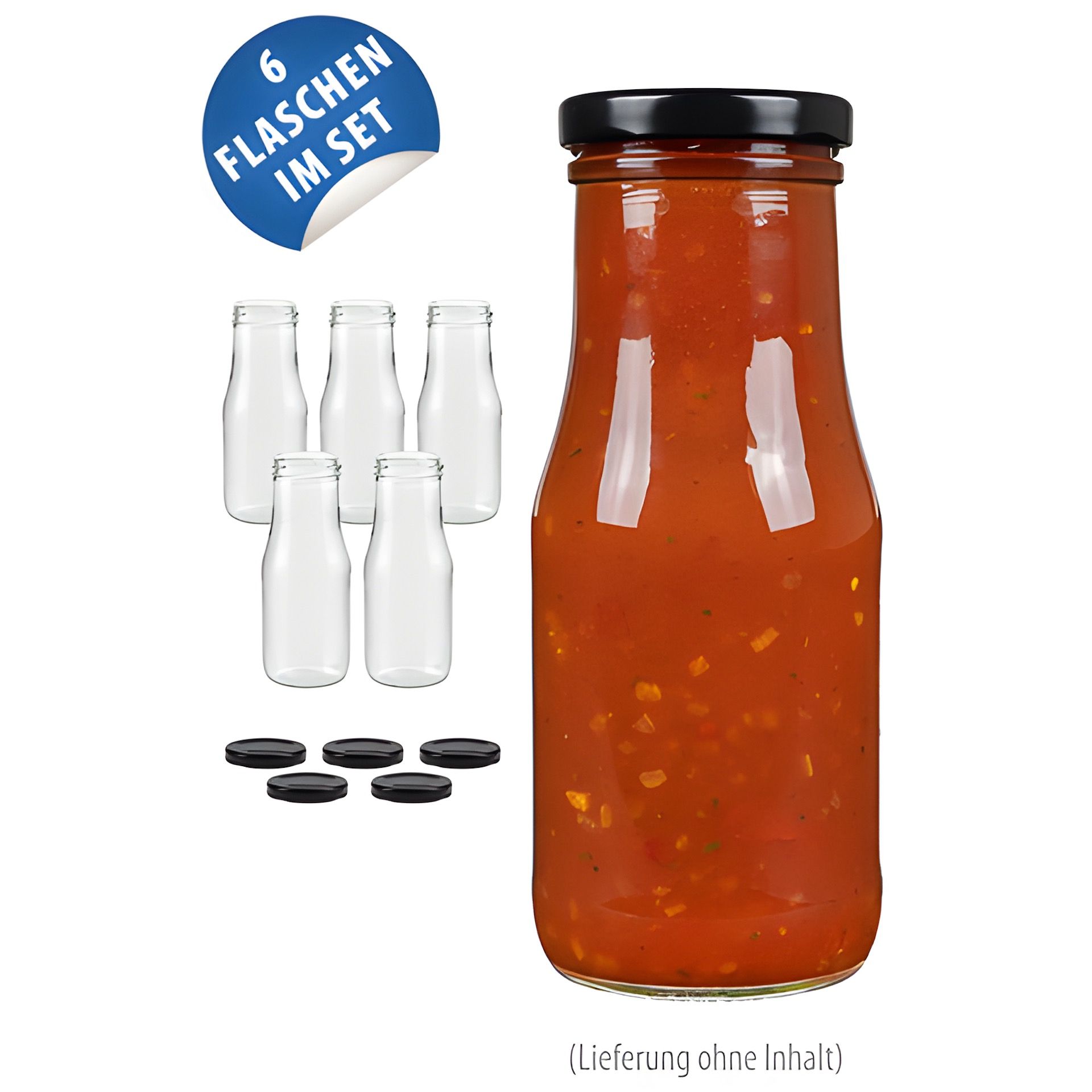 Weithalsflasche 250 ml, 6er Set