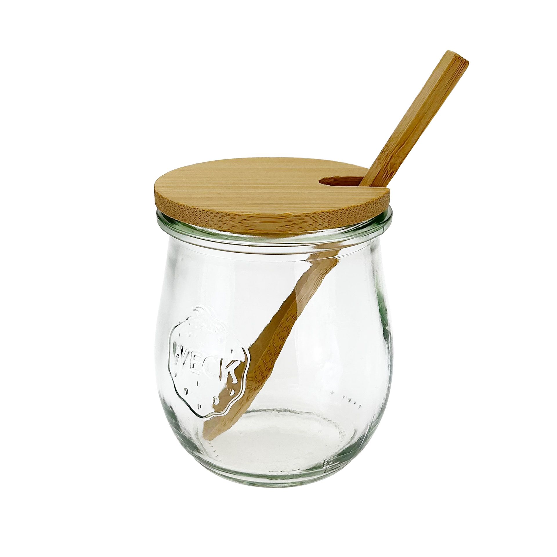 Bambusdeckel Ø 67 mm mit Löffel, 3er Set