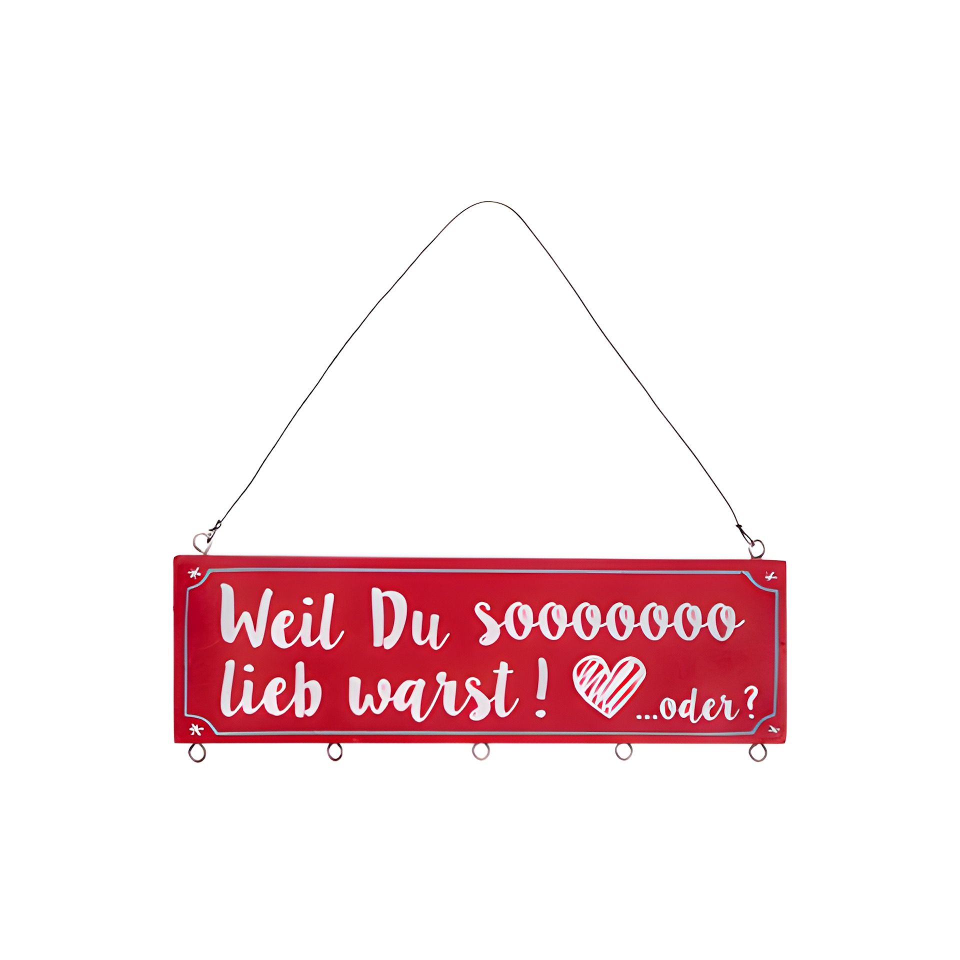 Deko-Schild mit Spruch zum Anhängen, rot