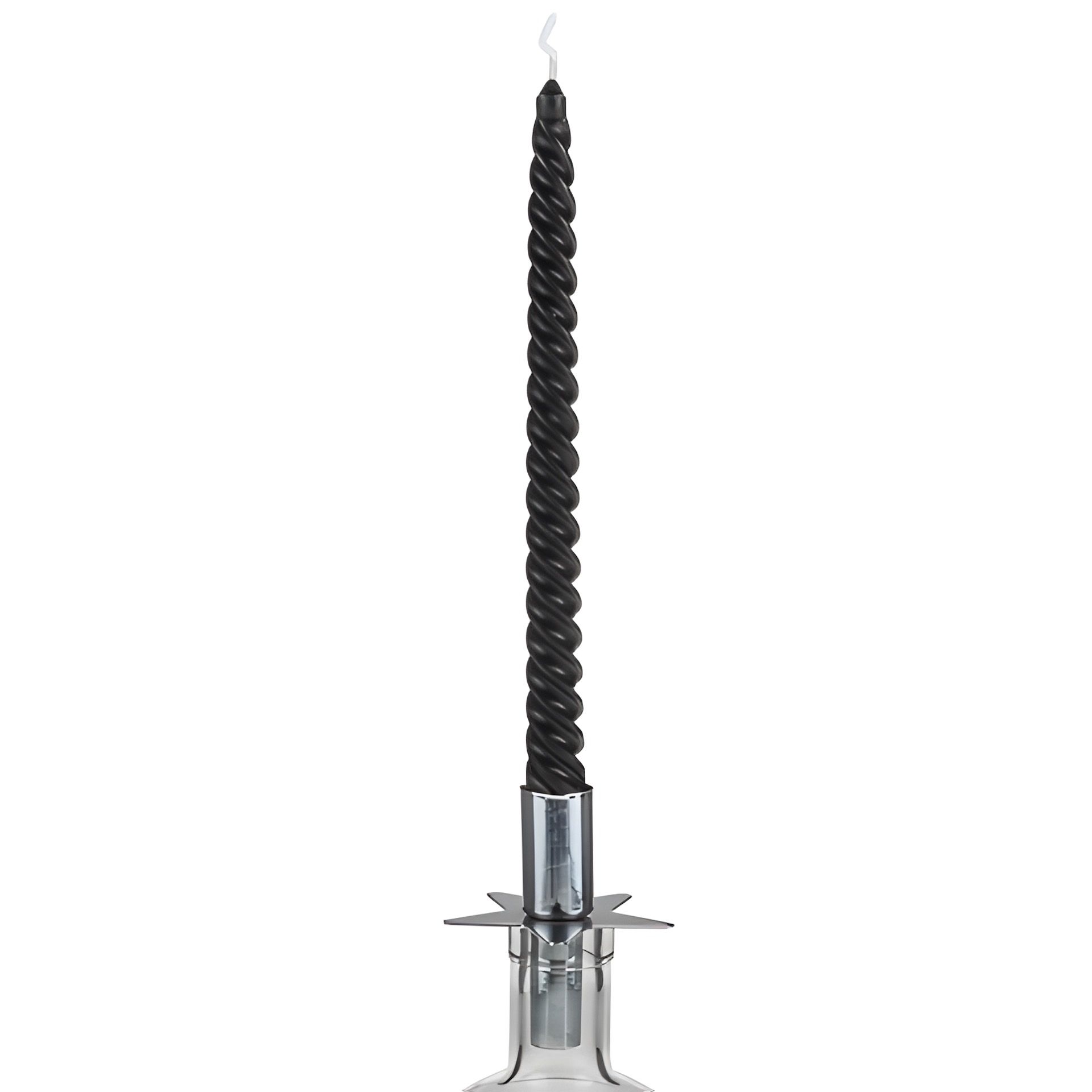 Stabkerze 'Twisted' schwarz, 25 cm