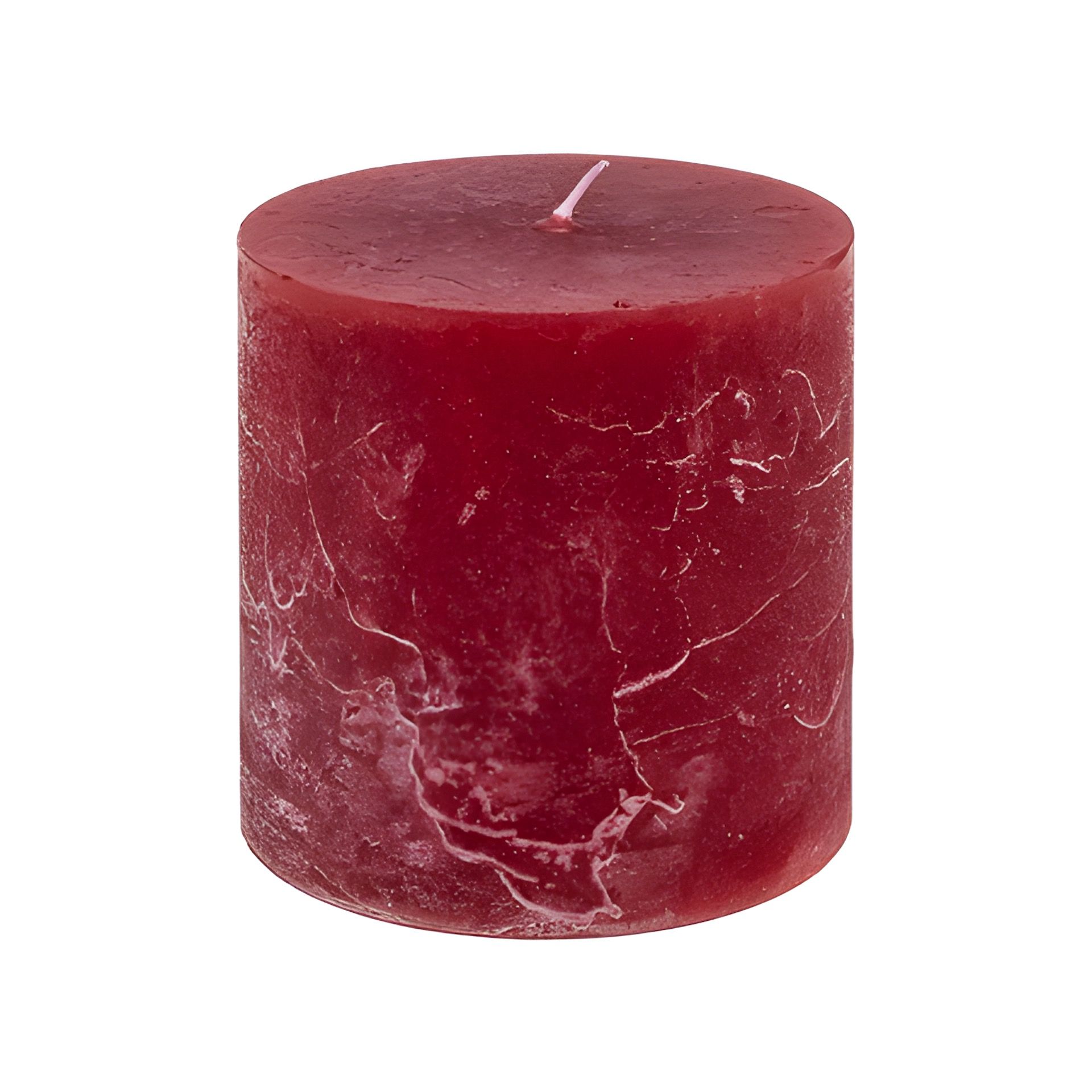 Stumpenkerze 'Rustik' Ø 9 cm, rot