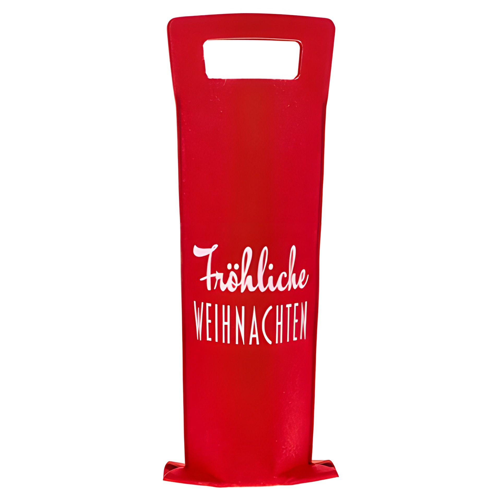 Flaschentasche 'Fröhliche WEIHNACHTEN' Filz, 14 x 41 cm, rot