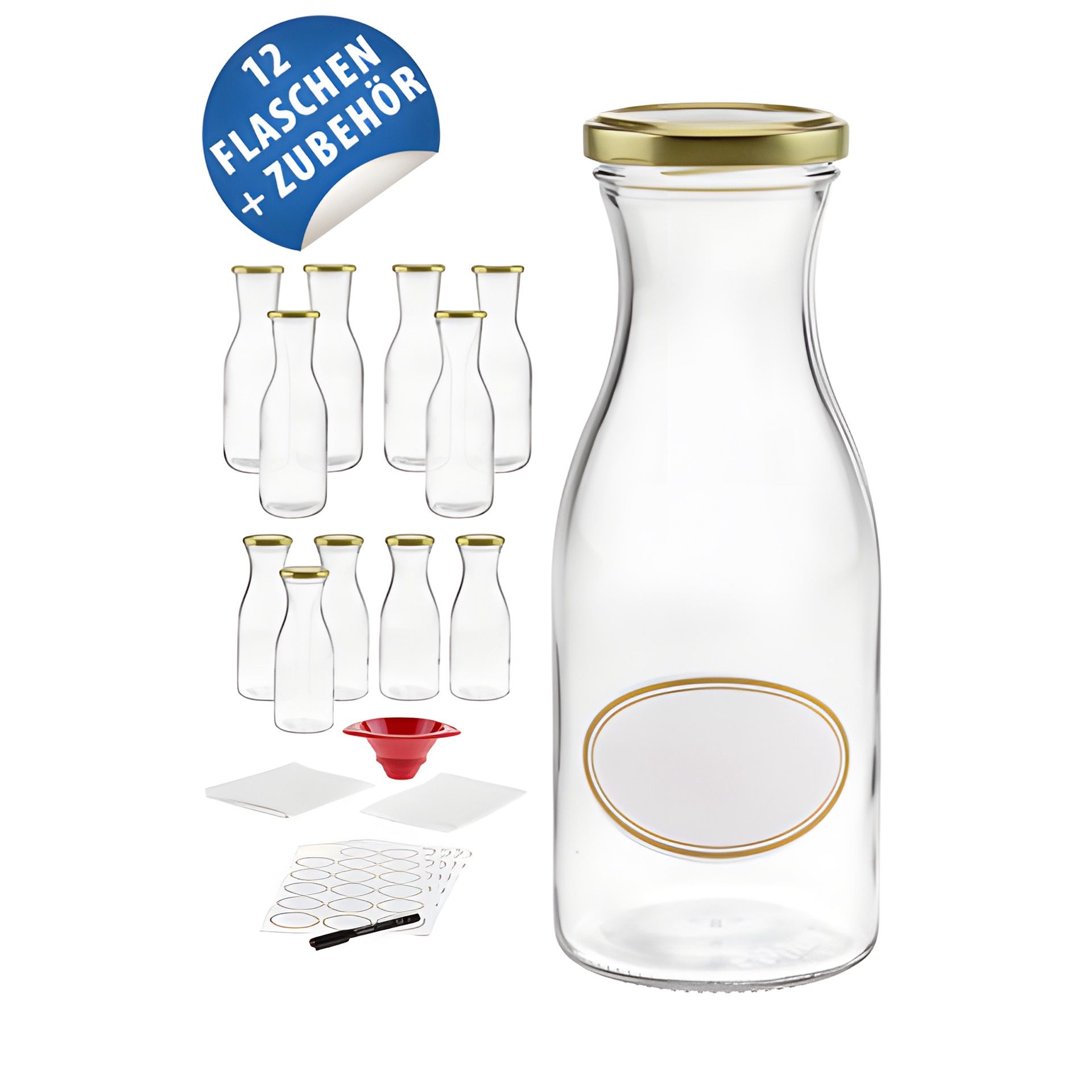 Saftflaschen 'Karaffe', 6er Set
