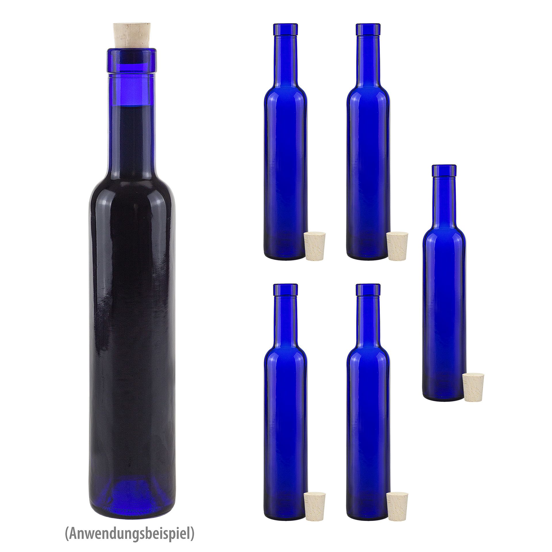 Blaue Flasche 200 ml, 6er Set