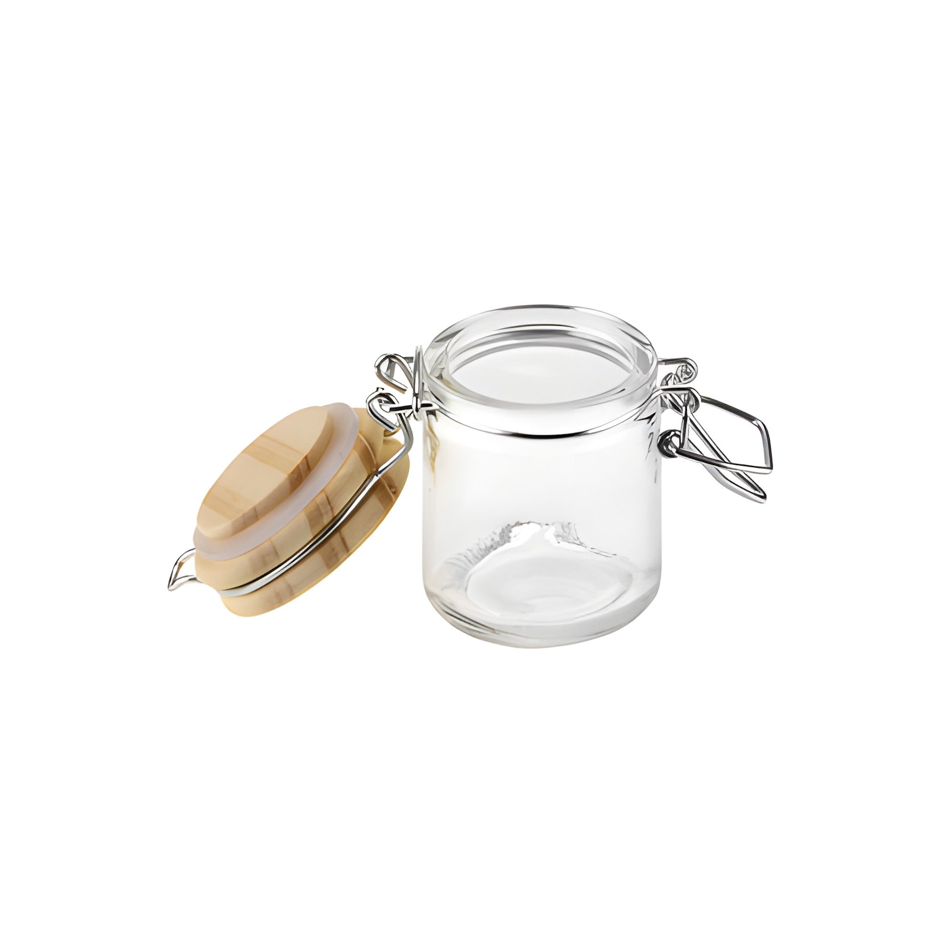 Bügelglas   45 ml mit Holzdeckel