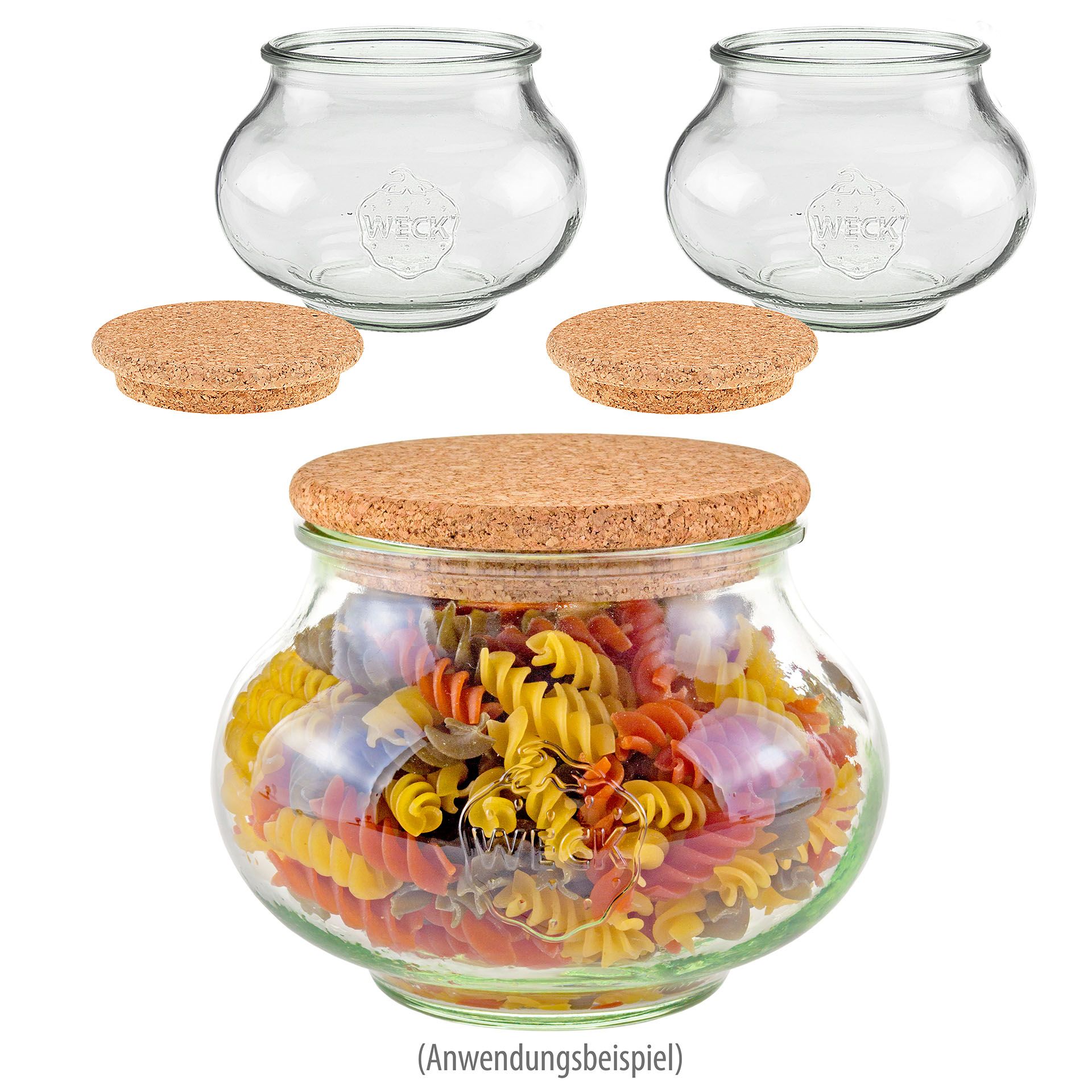 WECK-Schmuckglas 1062 ml mit Pilzkorken, 3er Set