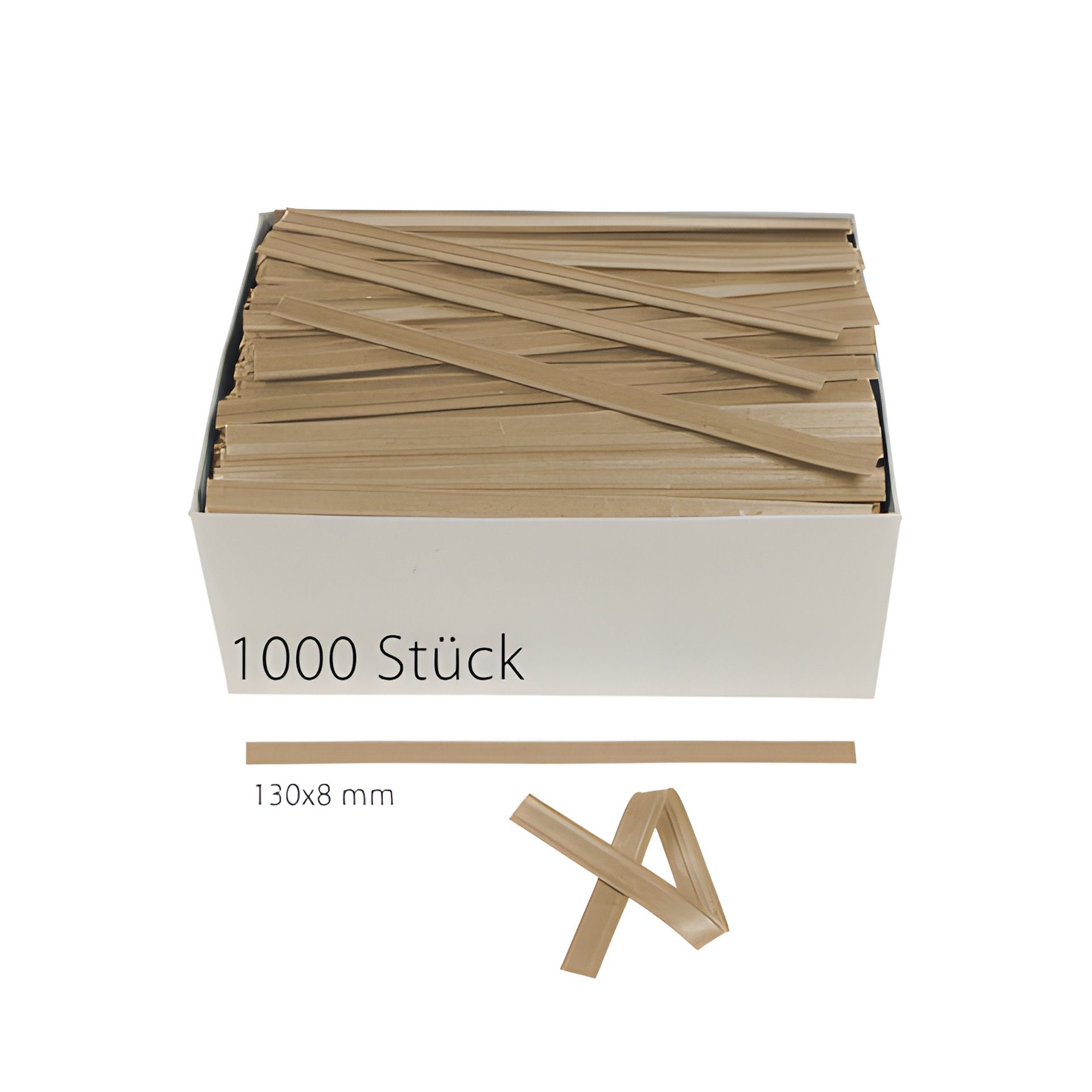 Clipbandverschlüsse 130 x 8 mm natron, 1000 Stück