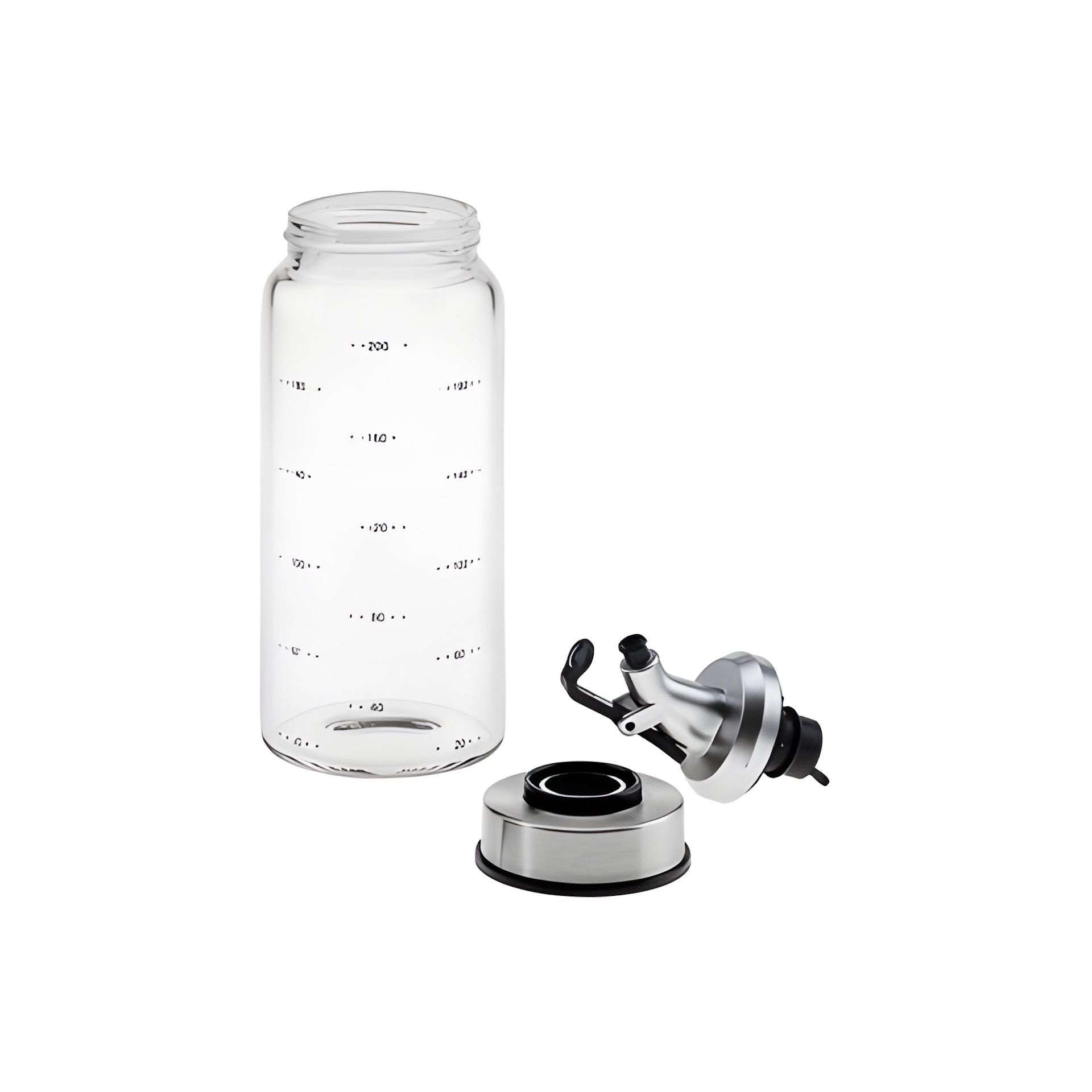Glasflasche 200 ml mit Skala und Ausgießer
